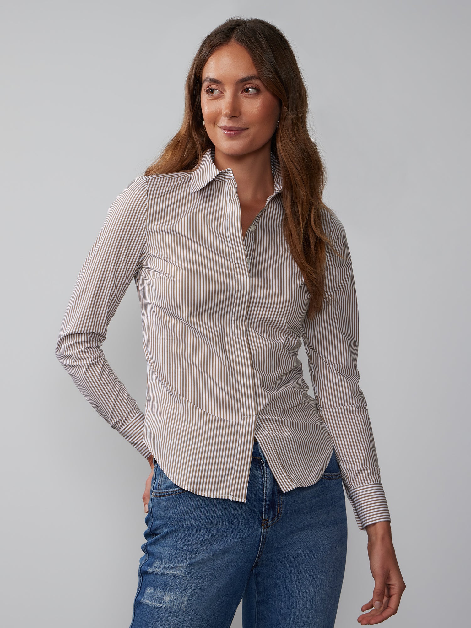 striped long sleeve dress shirt Long Sleeve Striped Shirt – New York & Company