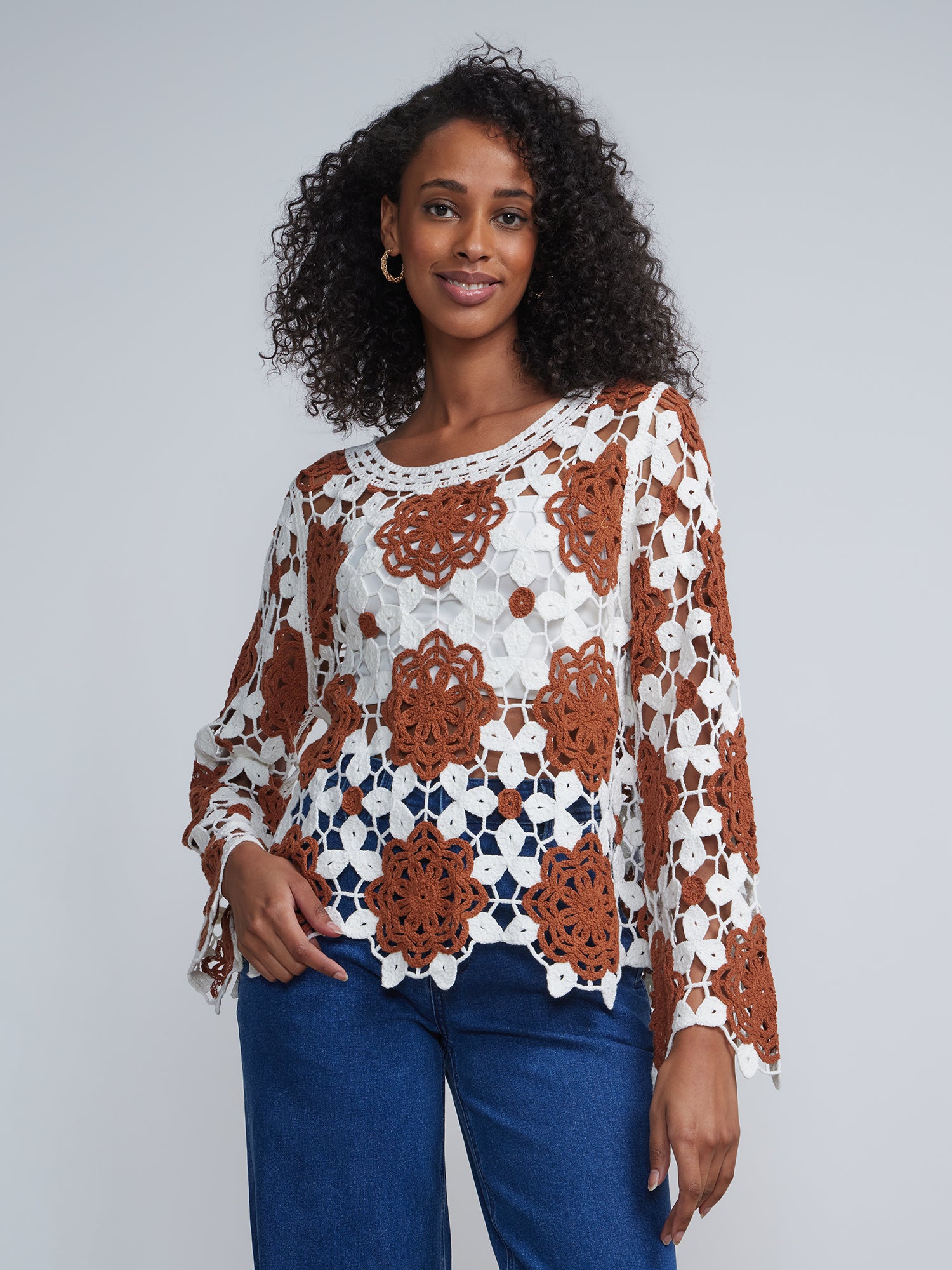 Long Sleeve Boho Crochet Top – New York Company