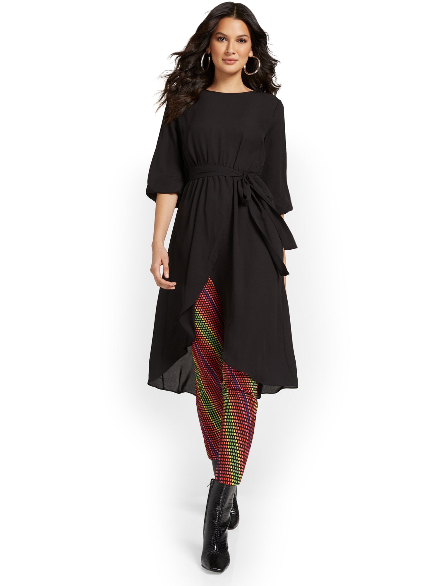 Long-Sleeve Tie-Waist Maxi Blouse – New York & Company