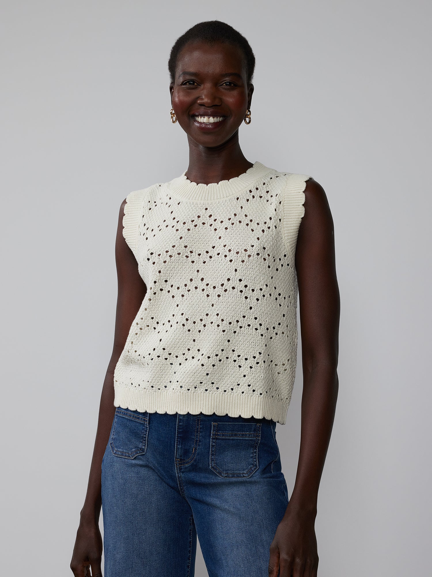 Sleeveless Crochet Sweater Tee – New York & Company