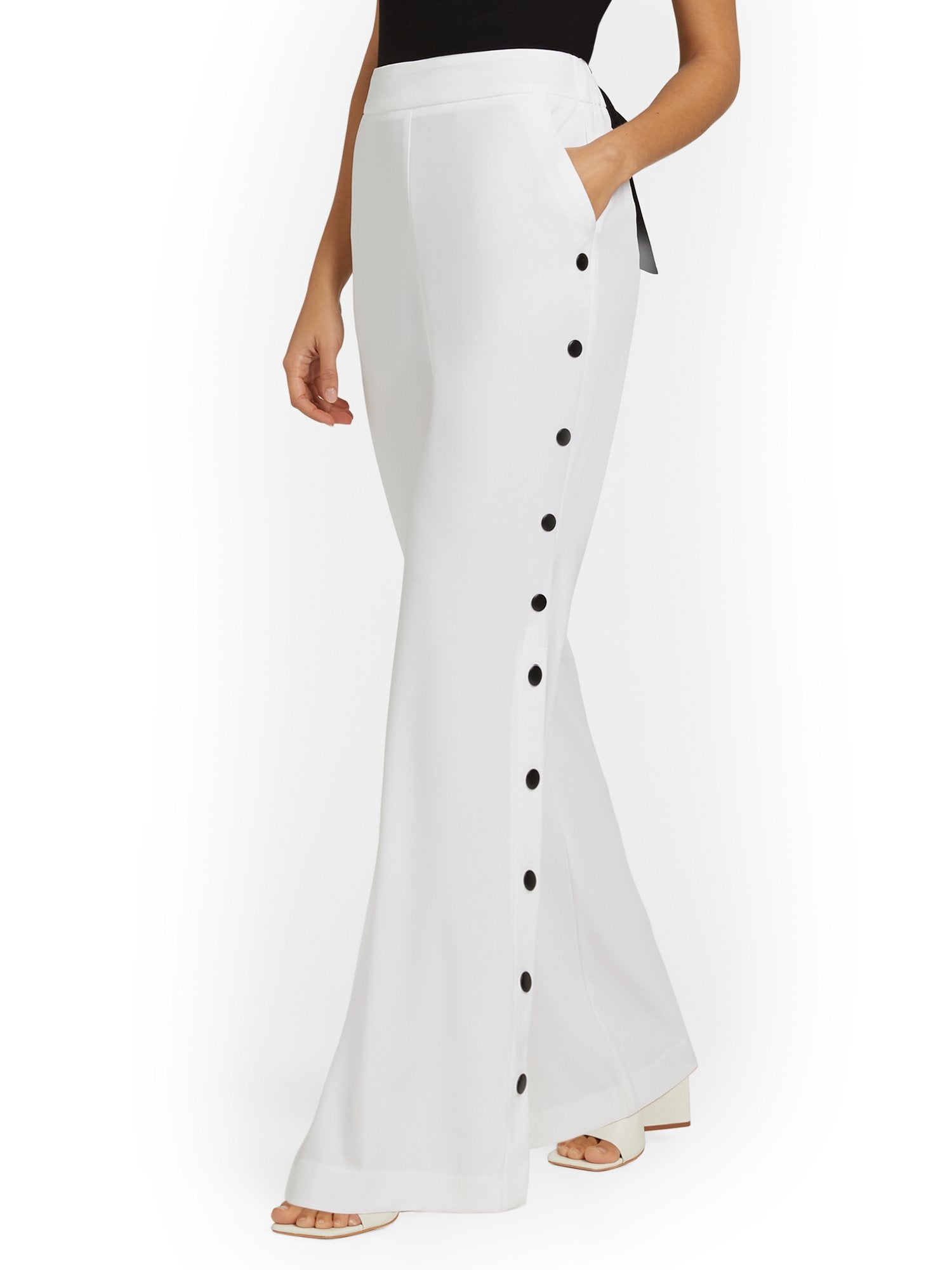 Side-Button Wide-Leg Pant – New York & Company
