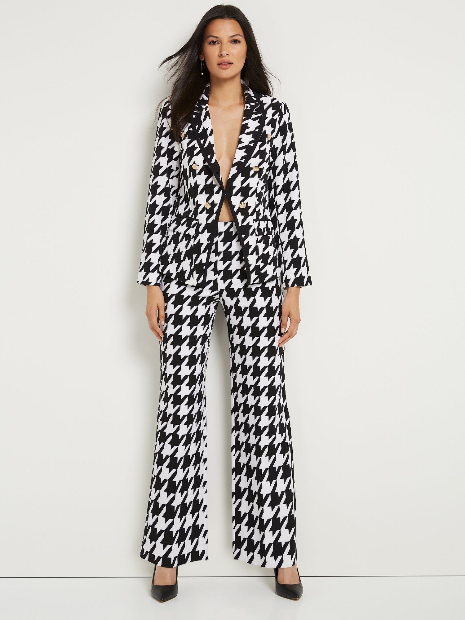 Houndstooth High-Waisted Wide-Leg Pant – New York & Company display picture 1