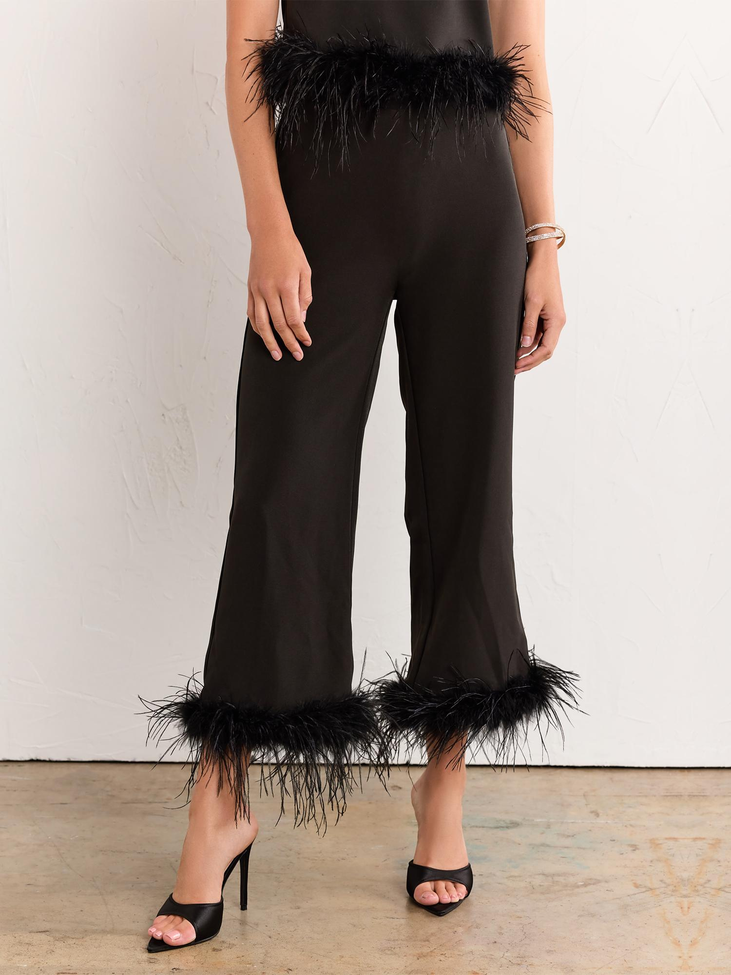Lena Feather Trim Cropped Pant - Brands We Love – New York & Company
