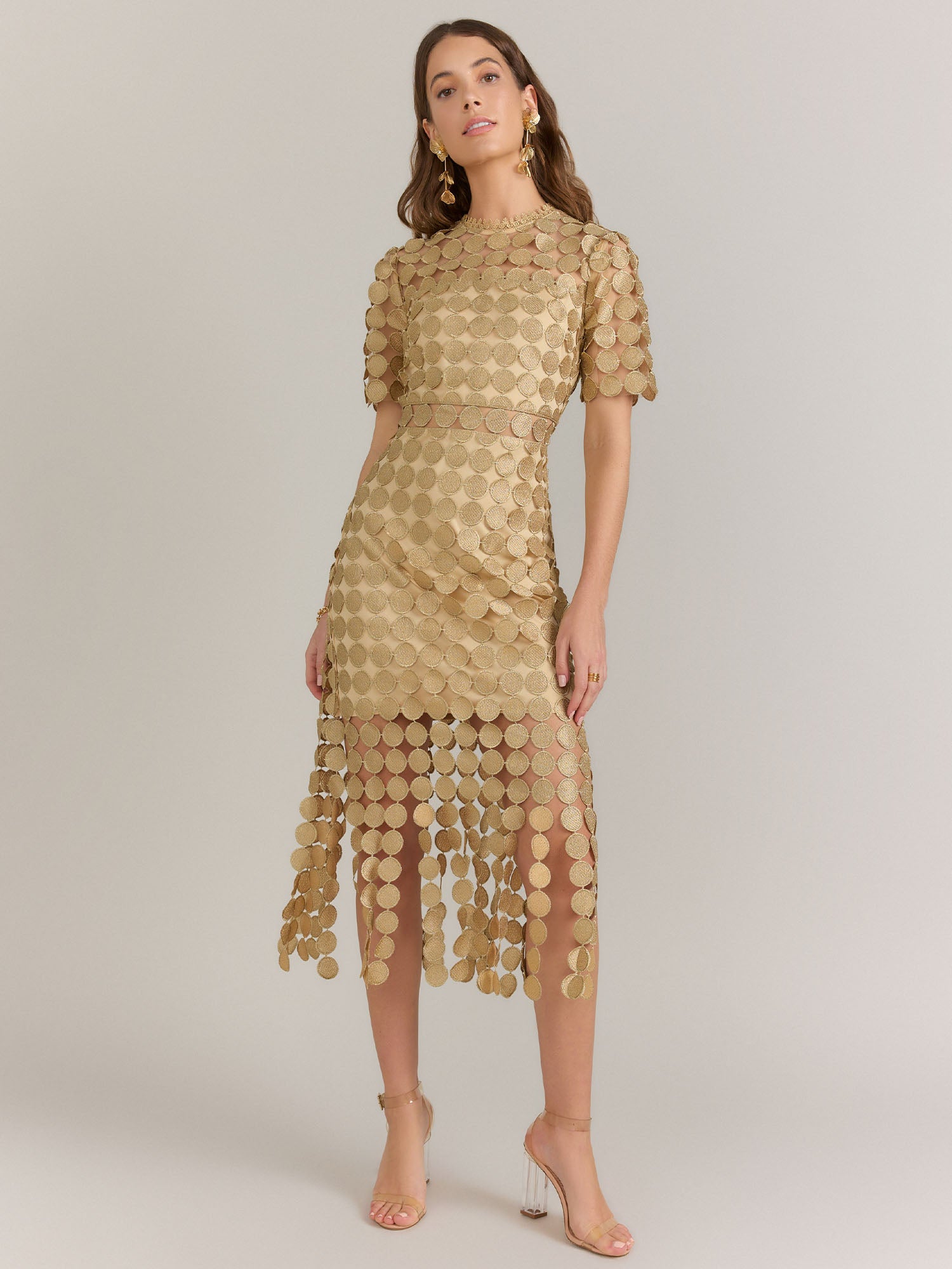 Just Me Circle Crochet Fringe Lurex Dress - Brands We Love New York & Company Just Me Circle Crochet Fringe Lurex Dress - Brands We Love New York & Company