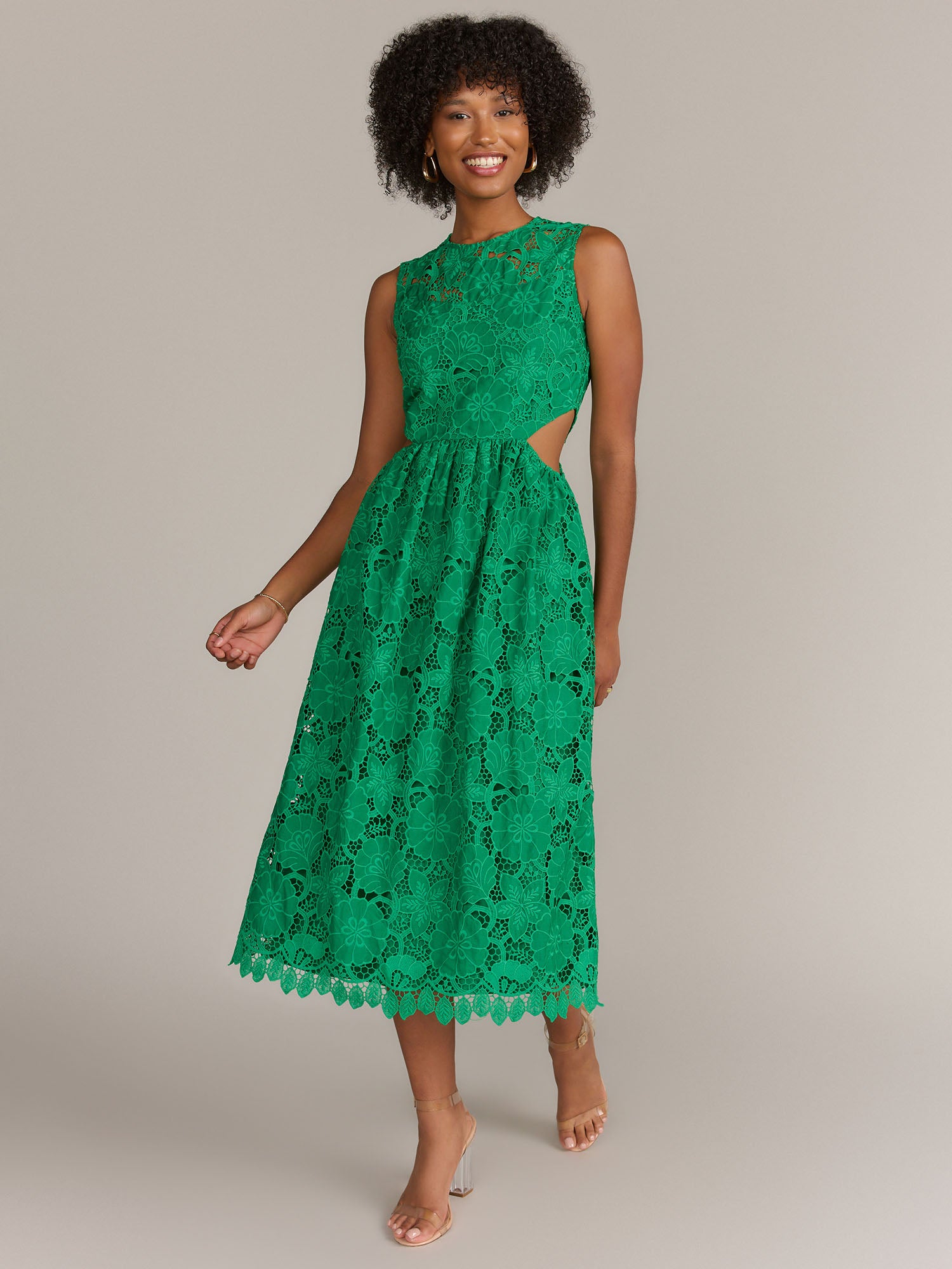 Just Me Cutout Lace A-Line Dress
