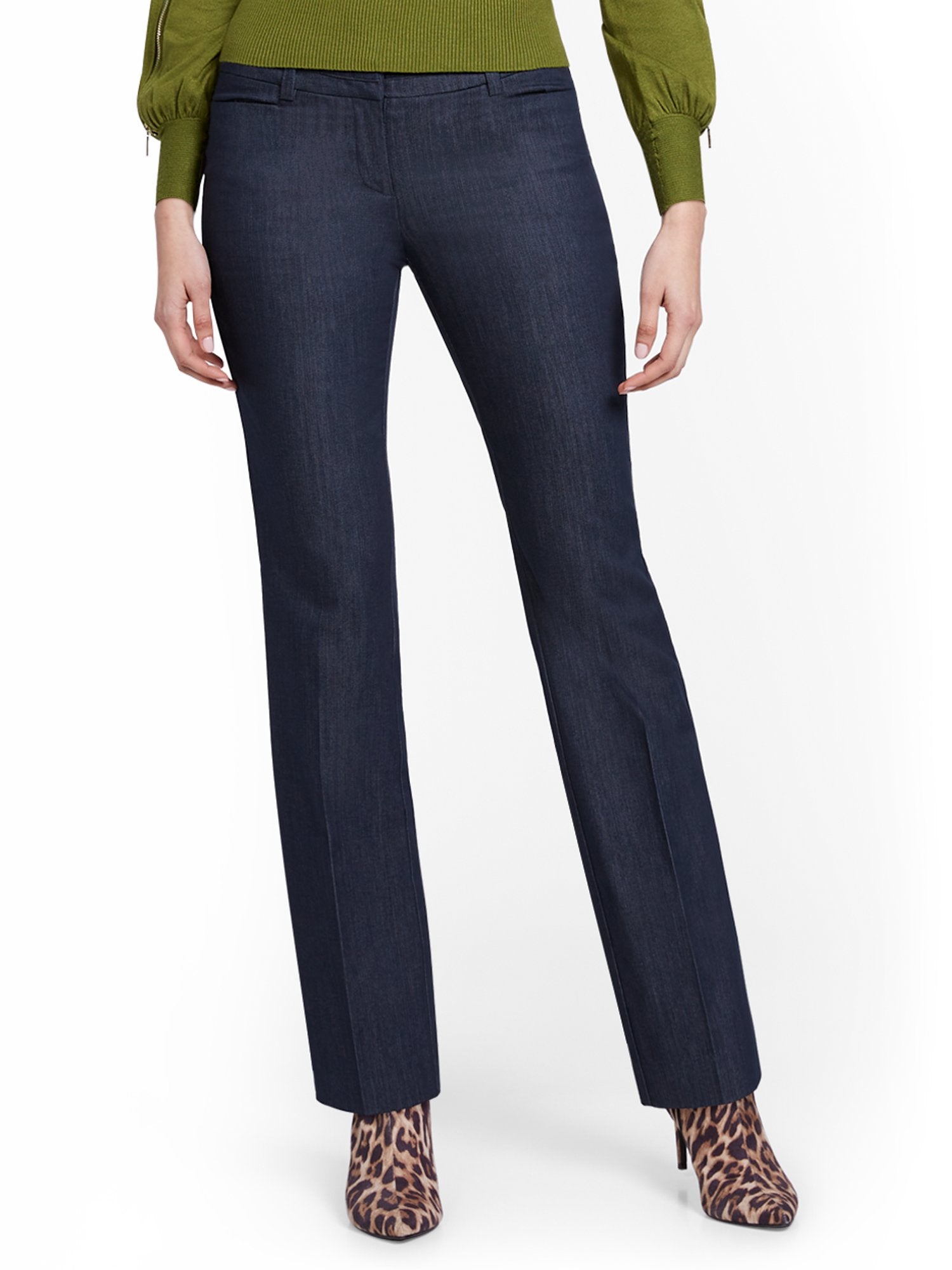 Pantalon NEW YORK Navy Micro Faux-Uni