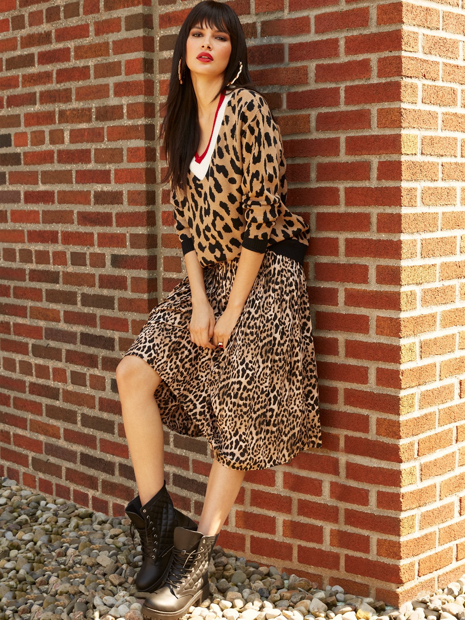 Leopard-Print Pleated Skirt – New York & Company