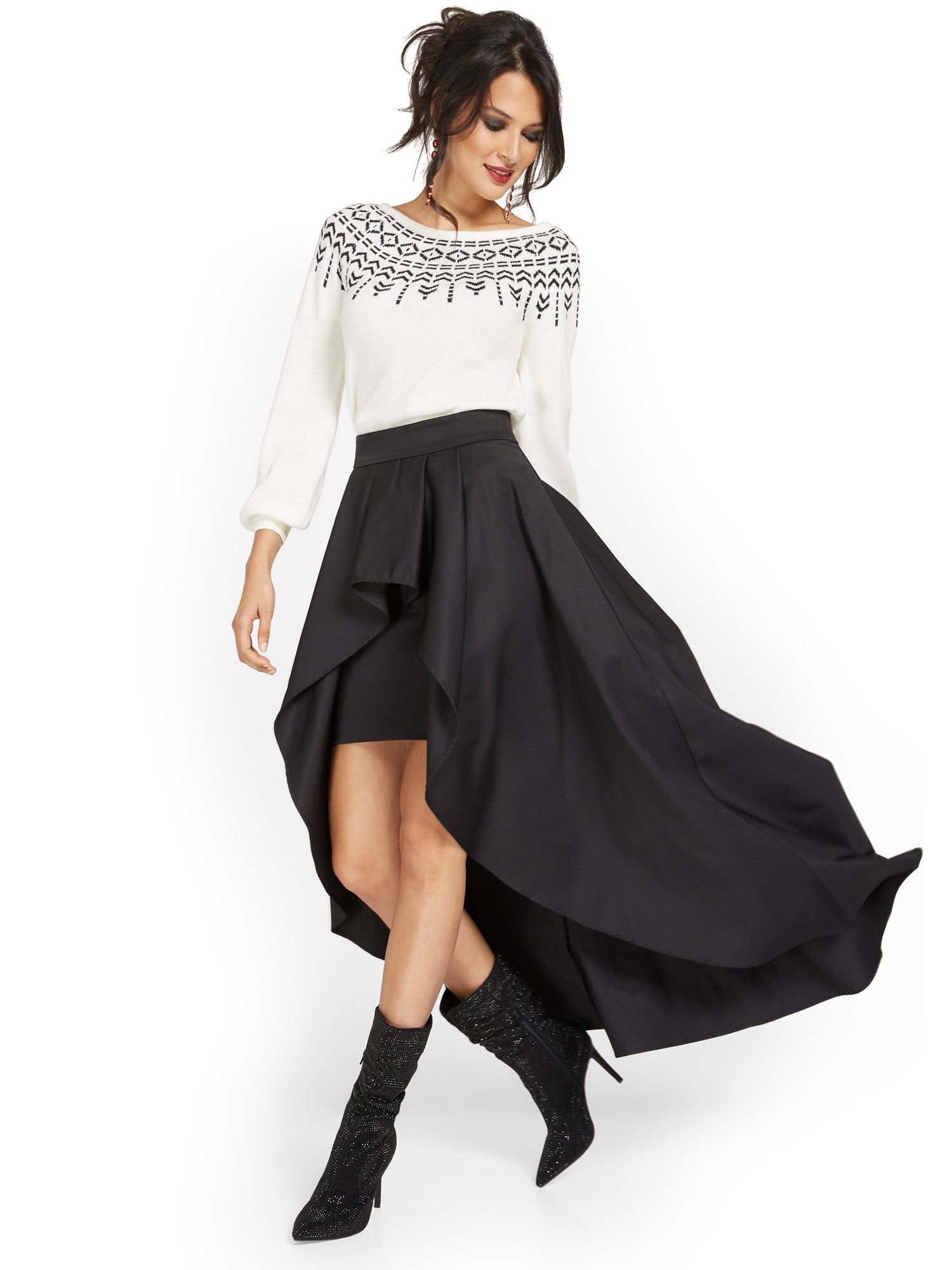 Flare High-Low Maxi Skirt New York & Company Flare High-Low Maxi Skirt New York & Company