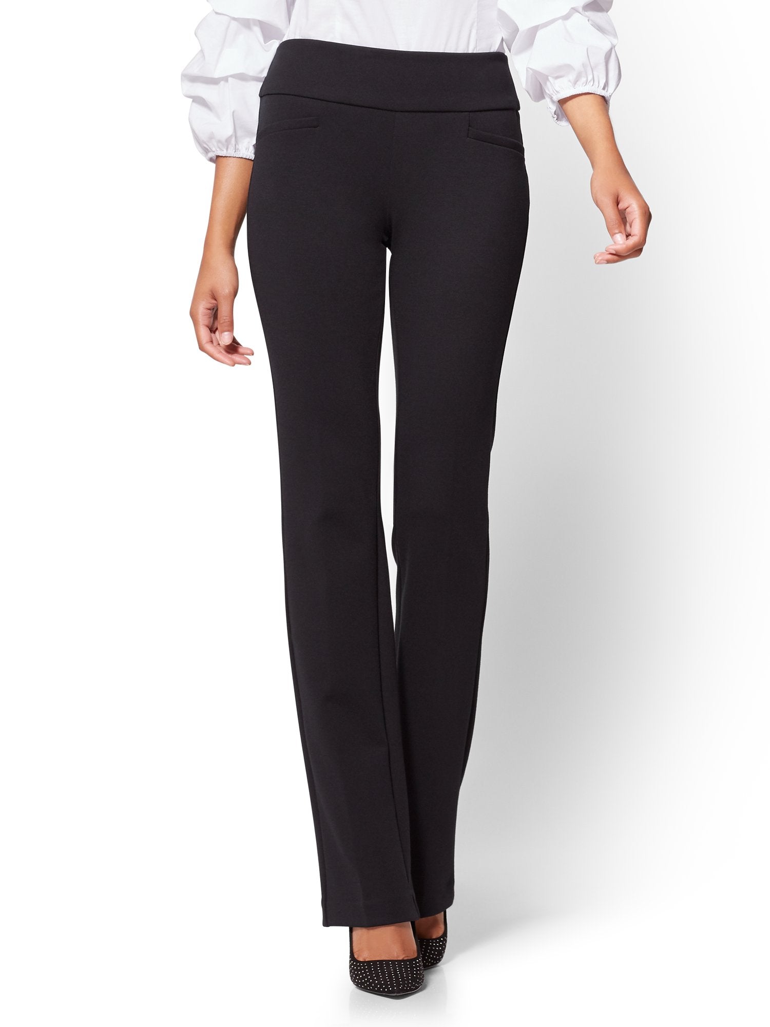 Petite Bootcut Pull-On Pant - Signature Fit - Ponte - 7th Avenue New York & Company Petite Bootcut Pull-On Pant - Signature Fit - Ponte - 7th Avenue New York & Company