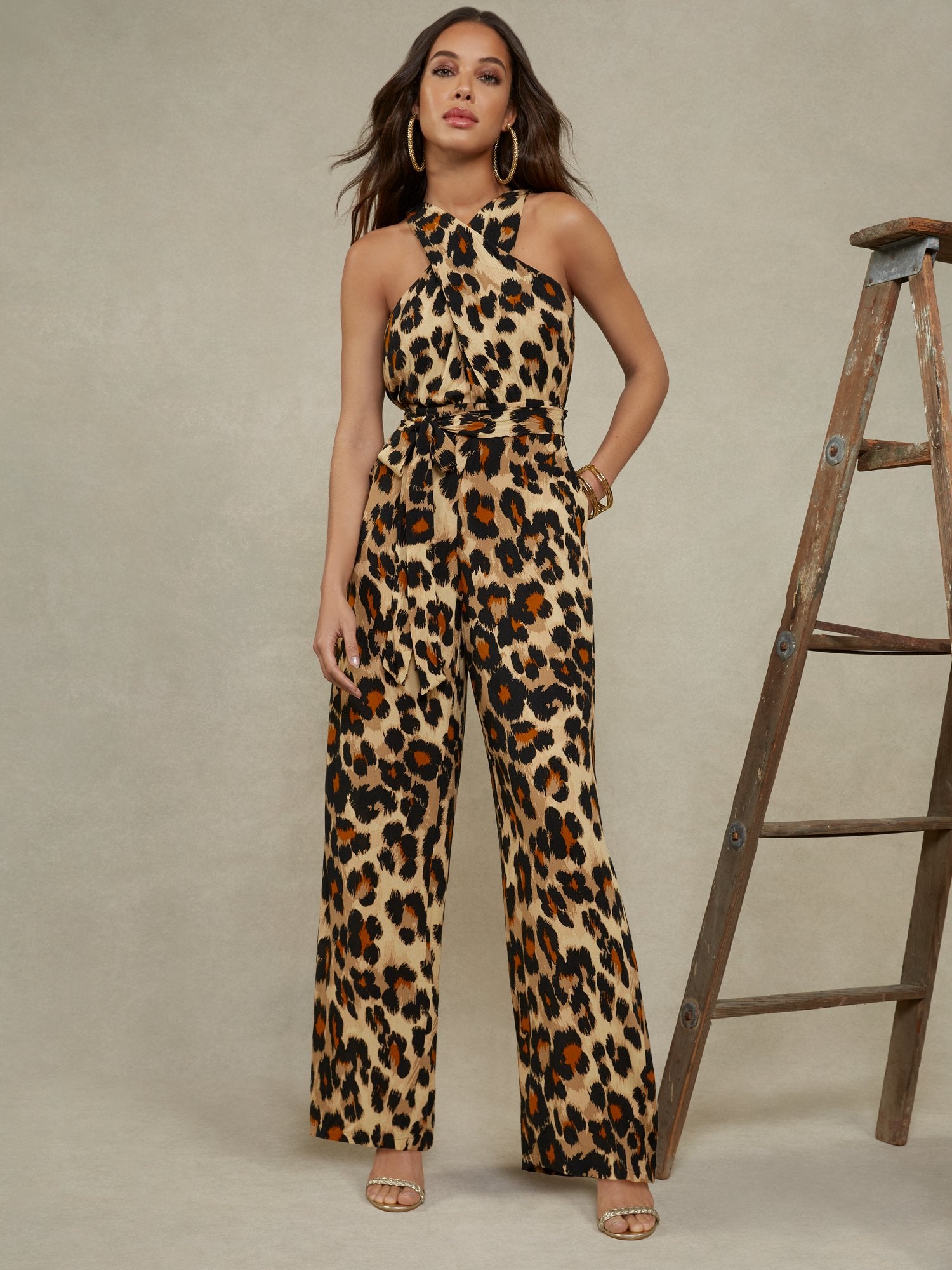 Tall Leopard-Print Gauze Jumpsuit – New York Company