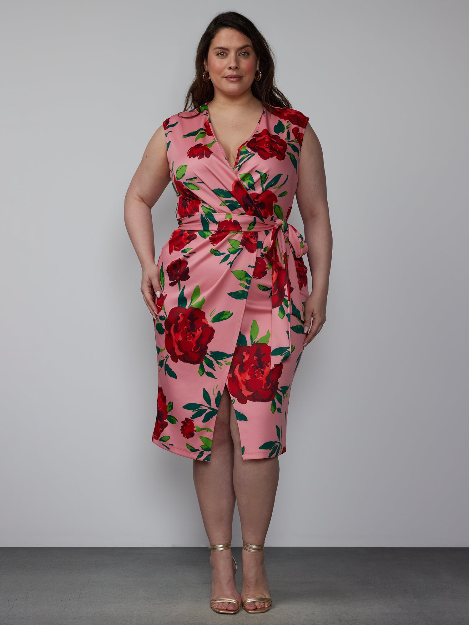 Red Macys Womens Formal Dresses For Weddings Macy's Plus Short Sleeve  Floral Midi Dress  New York