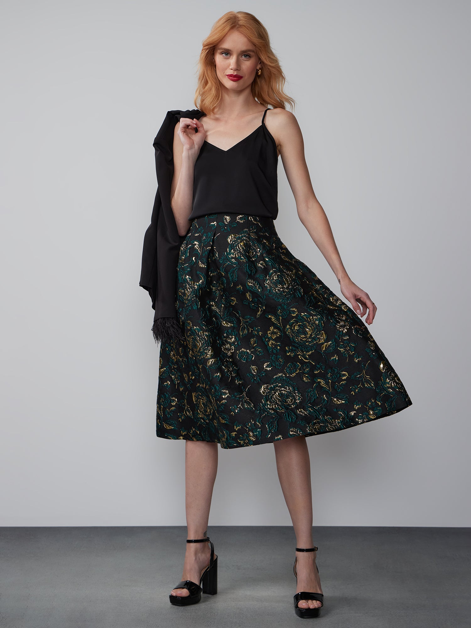 Floral Brocade A-line Skirt New York & Company Floral Brocade A-line Skirt New York & Company
