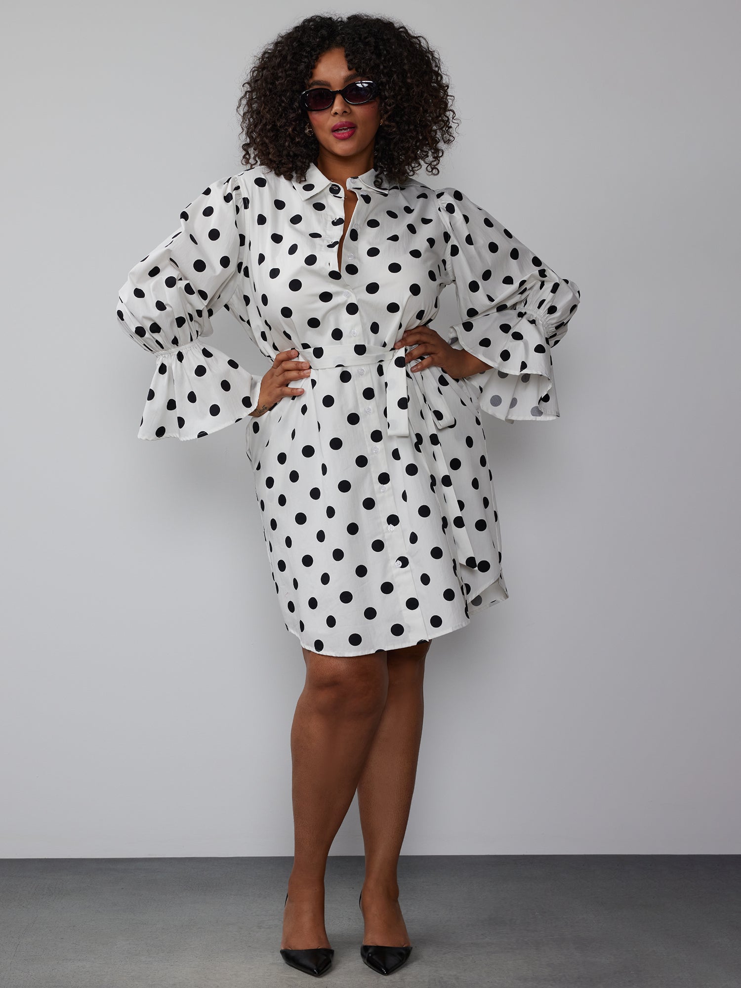 Plus Polka Dot Mini Dress New York & Company Plus Polka Dot Mini Dress New York & Company