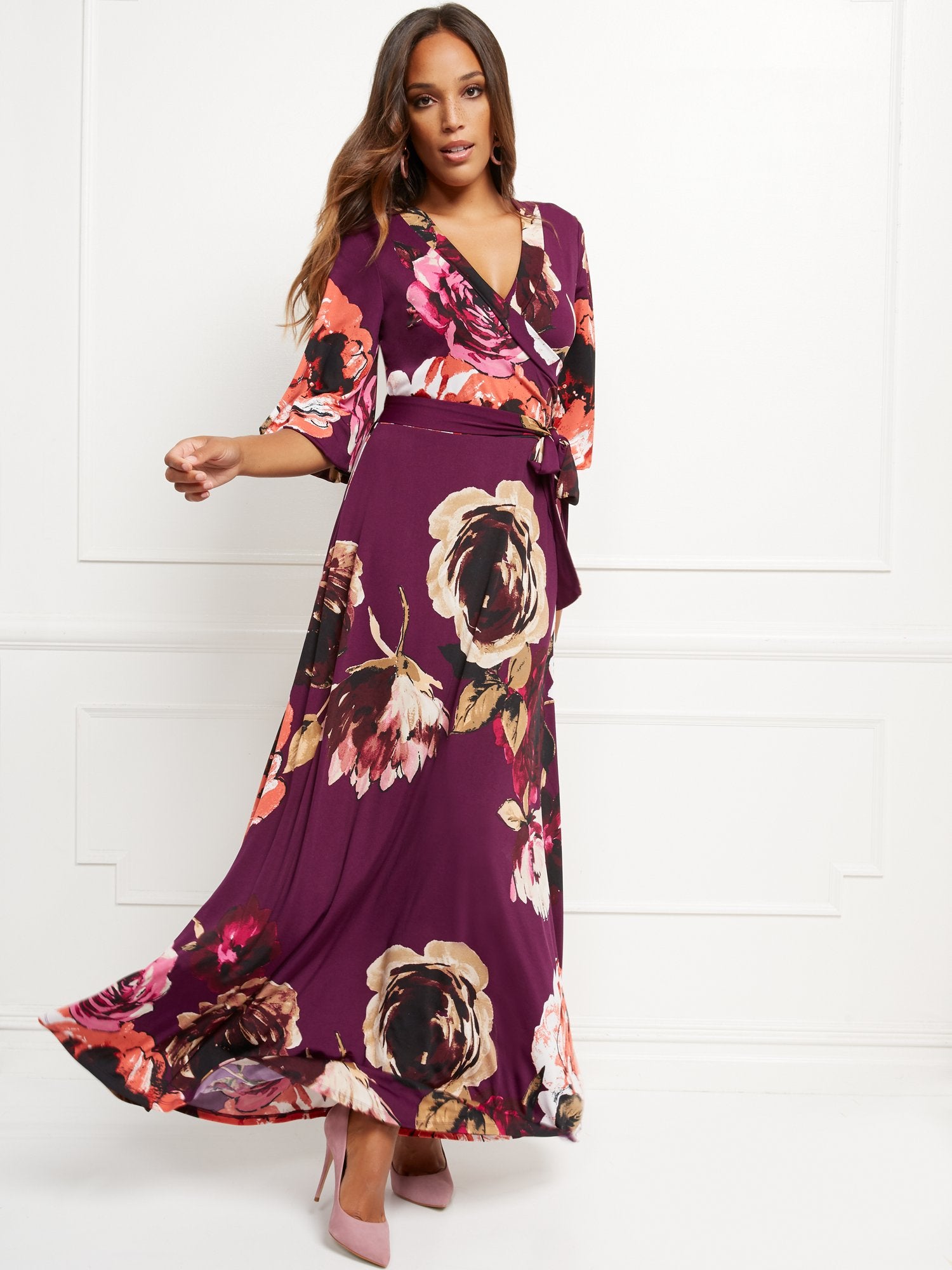Floral Wrap Maxi Dress