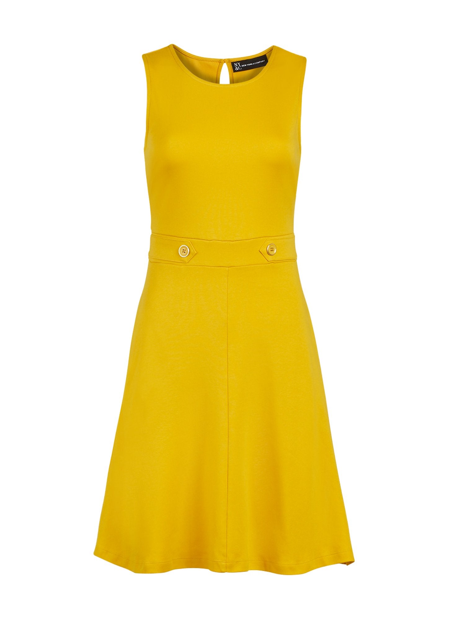 Button-Accent Cotton Fit and Flare Dress Button-Accent Cotton Fit and Flare Dress