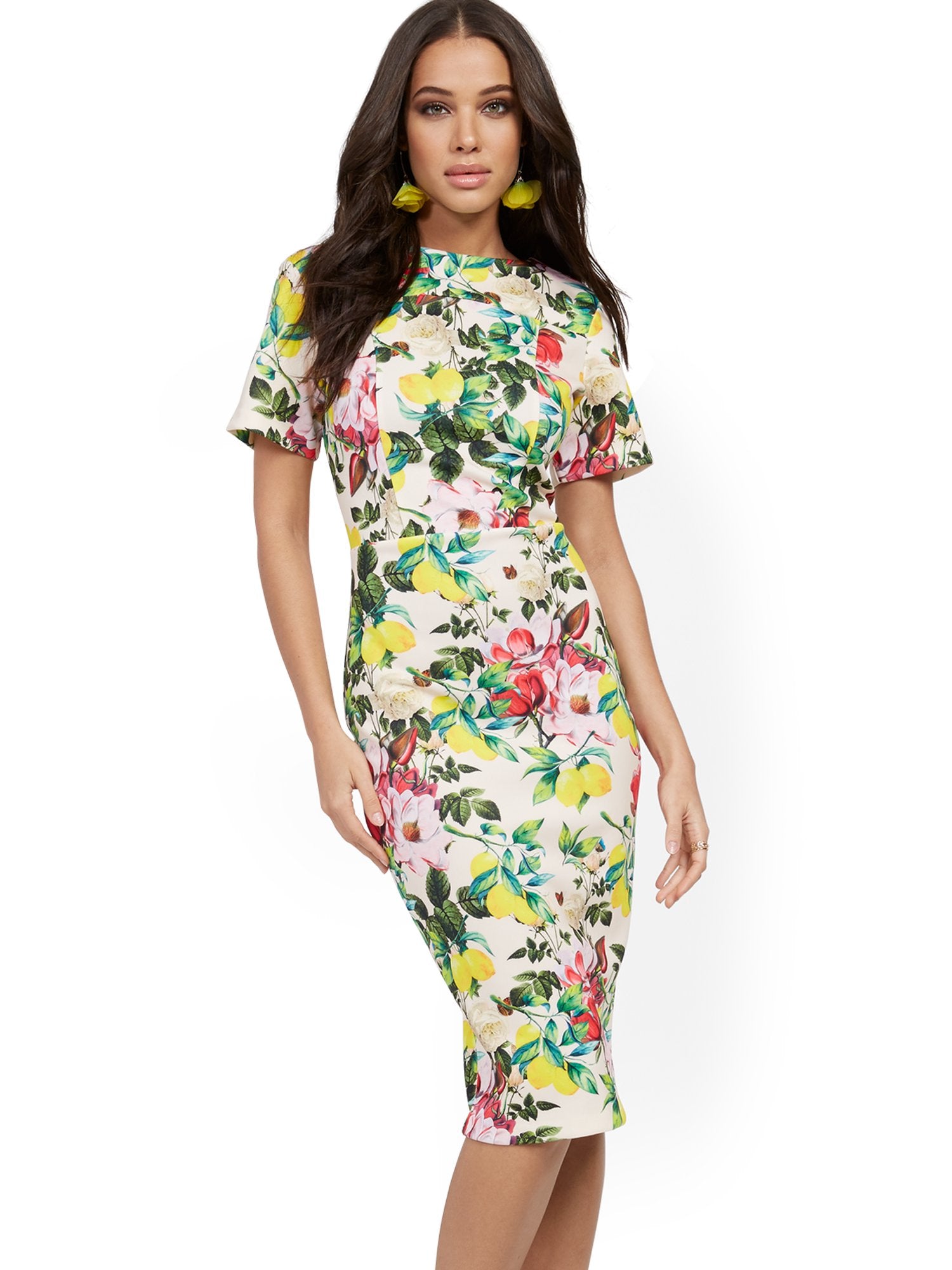 Floral Midi Sheath Dress