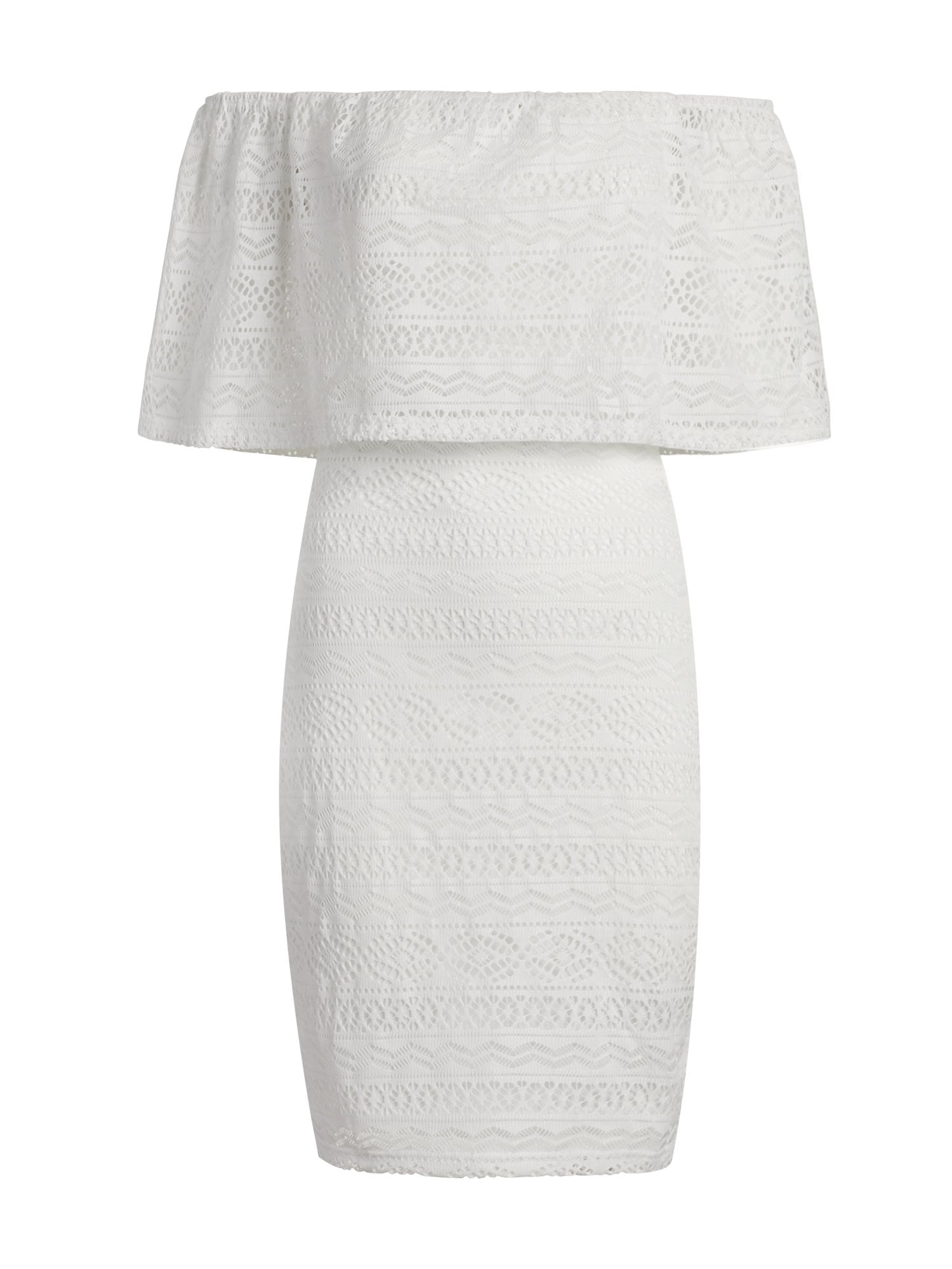 off the shoulder white crochet dress Crochet Off-The-Shoulder Sheath Dress – New York & Company