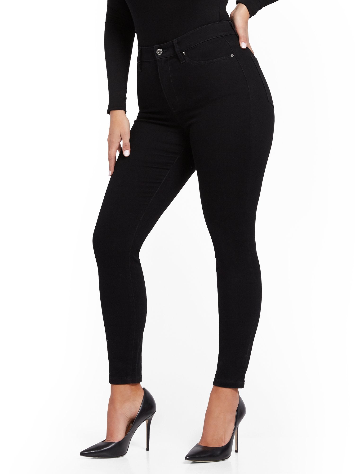 Super High-Waisted No-Gap Super-Skinny Jeans - Black – New York