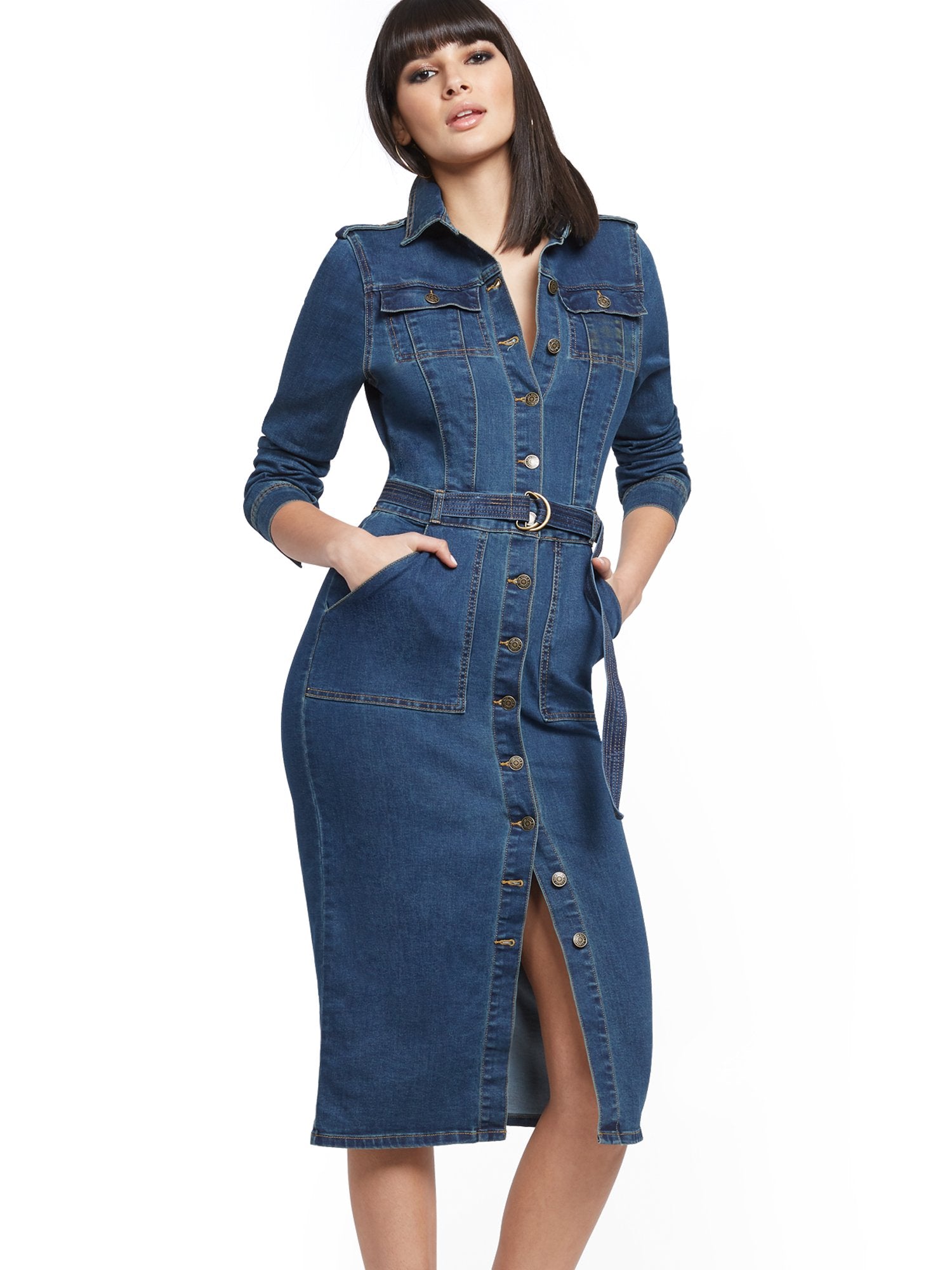 Tall Denim Utility Shirtdress