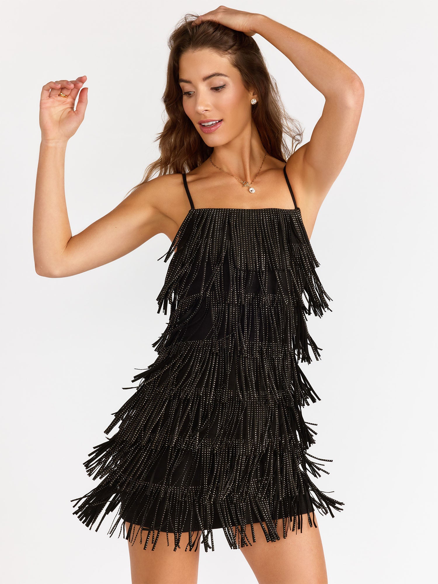 Embellished Suede Fringe Mini Dress - Endless Rose New York & Company Embellished Suede Fringe Mini Dress - Endless Rose New York & Company