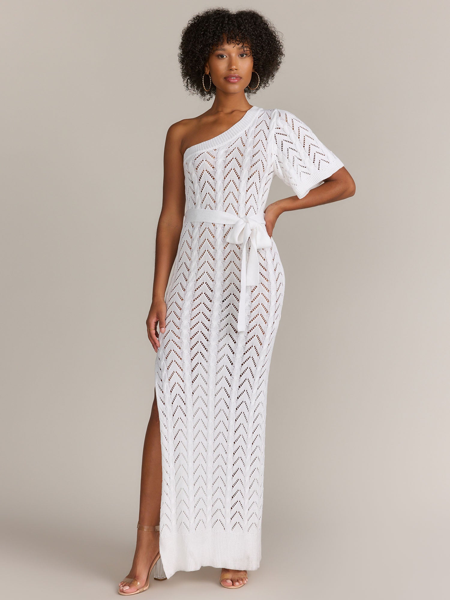 One Shoulder Pointelle Maxi Dress - Gilli  New York & Company