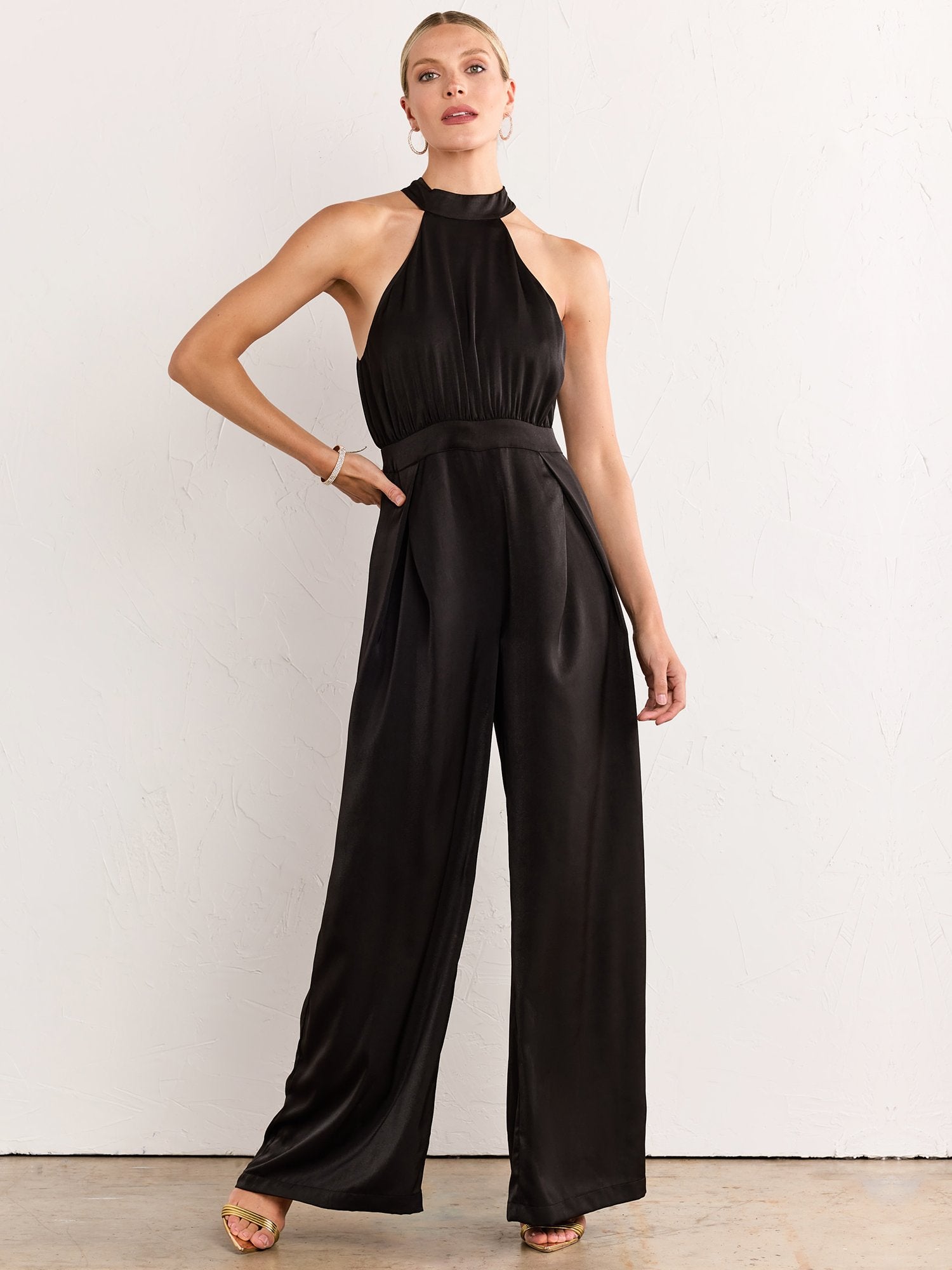 Do+Be Sleeveless Bow Back Wide Leg Jumpsuit