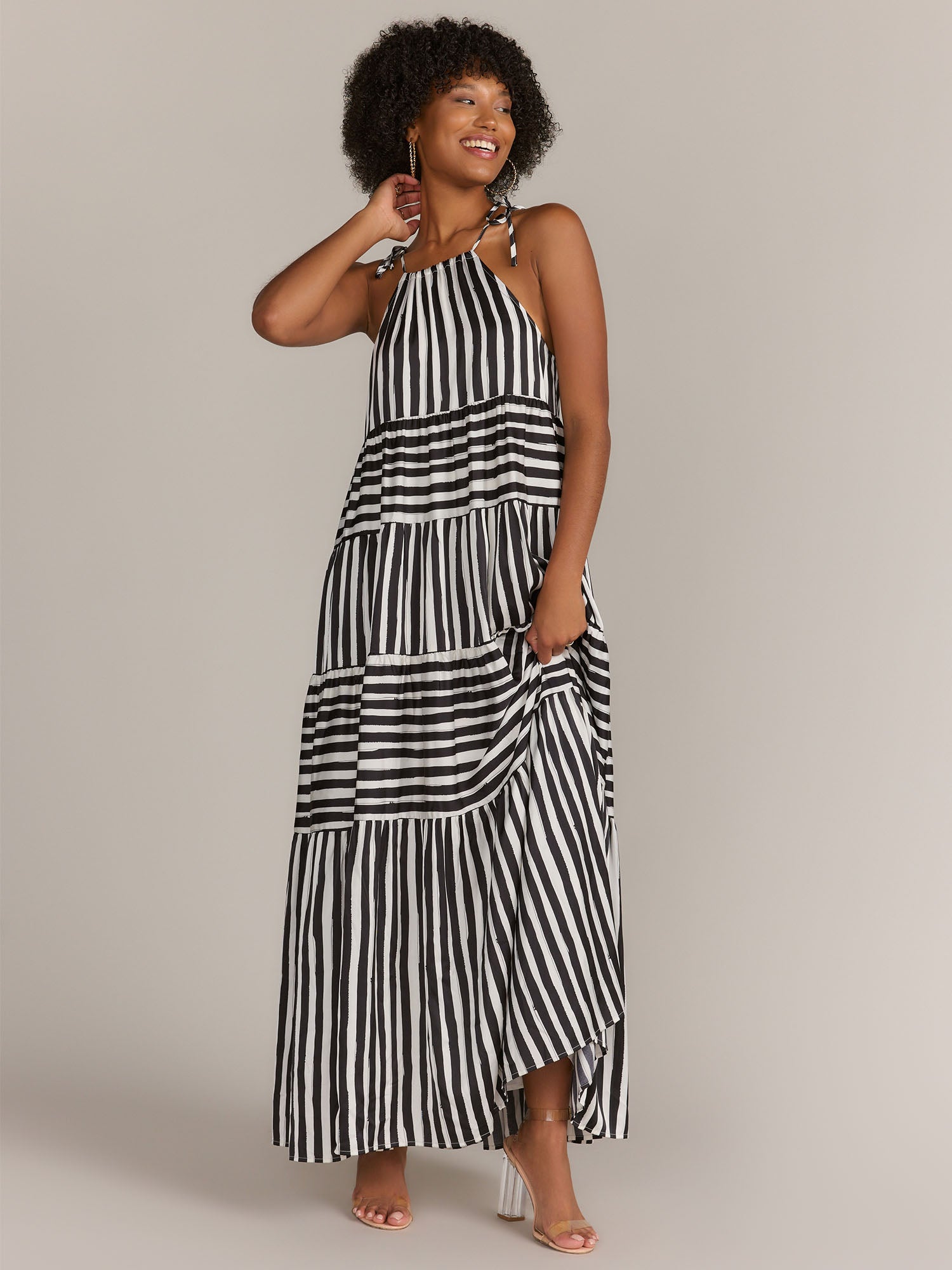 Shoulder-Tie Striped Maxi Dress - Gilli New York & Company Shoulder-Tie Striped Maxi Dress - Gilli New York & Company