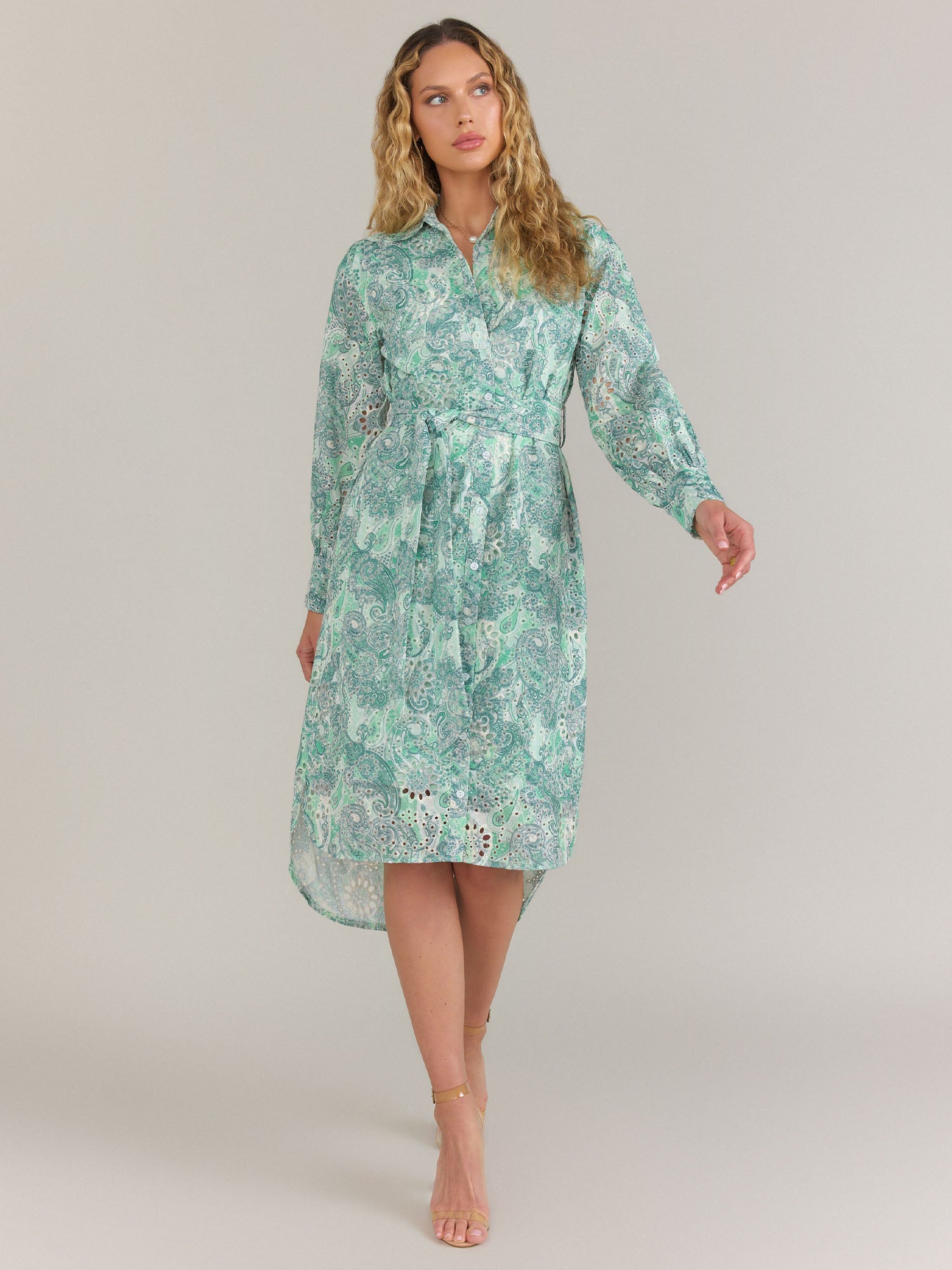 Lena Belted Paisley Shirt Dress - Brands We Love Lena Belted Paisley Shirt Dress - Brands We Love