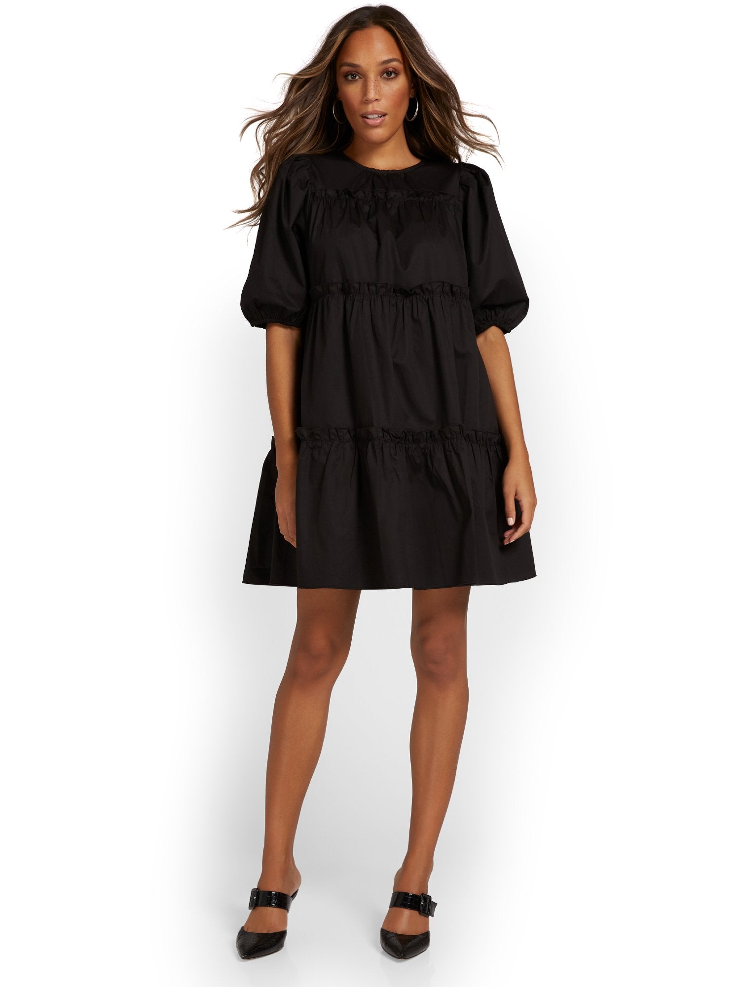 Emory Park Poplin Tiered Mini Dress