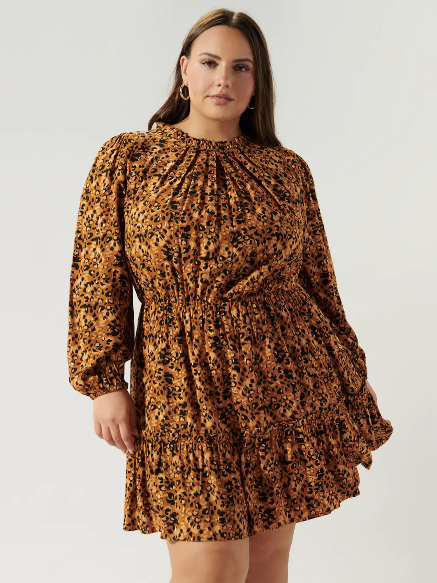 sachin and babi light blue dress Final Sale Plus Size Hooded Dress with Elastic Waist in Animal Print