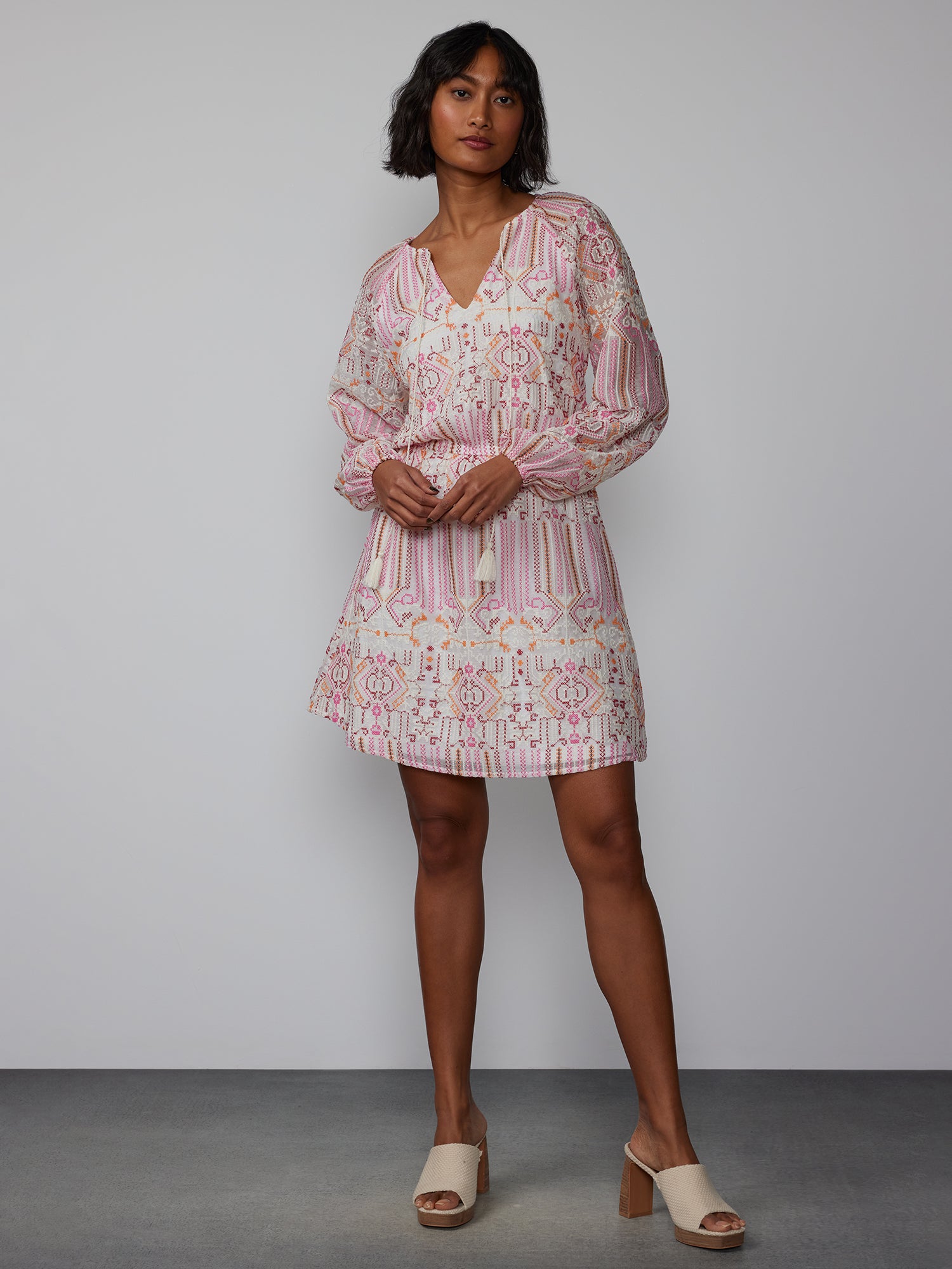 Long Sleeve Embroidered Peasant Dress – New York & Company Long Sleeve Embroidered Peasant Dress – New York & Company