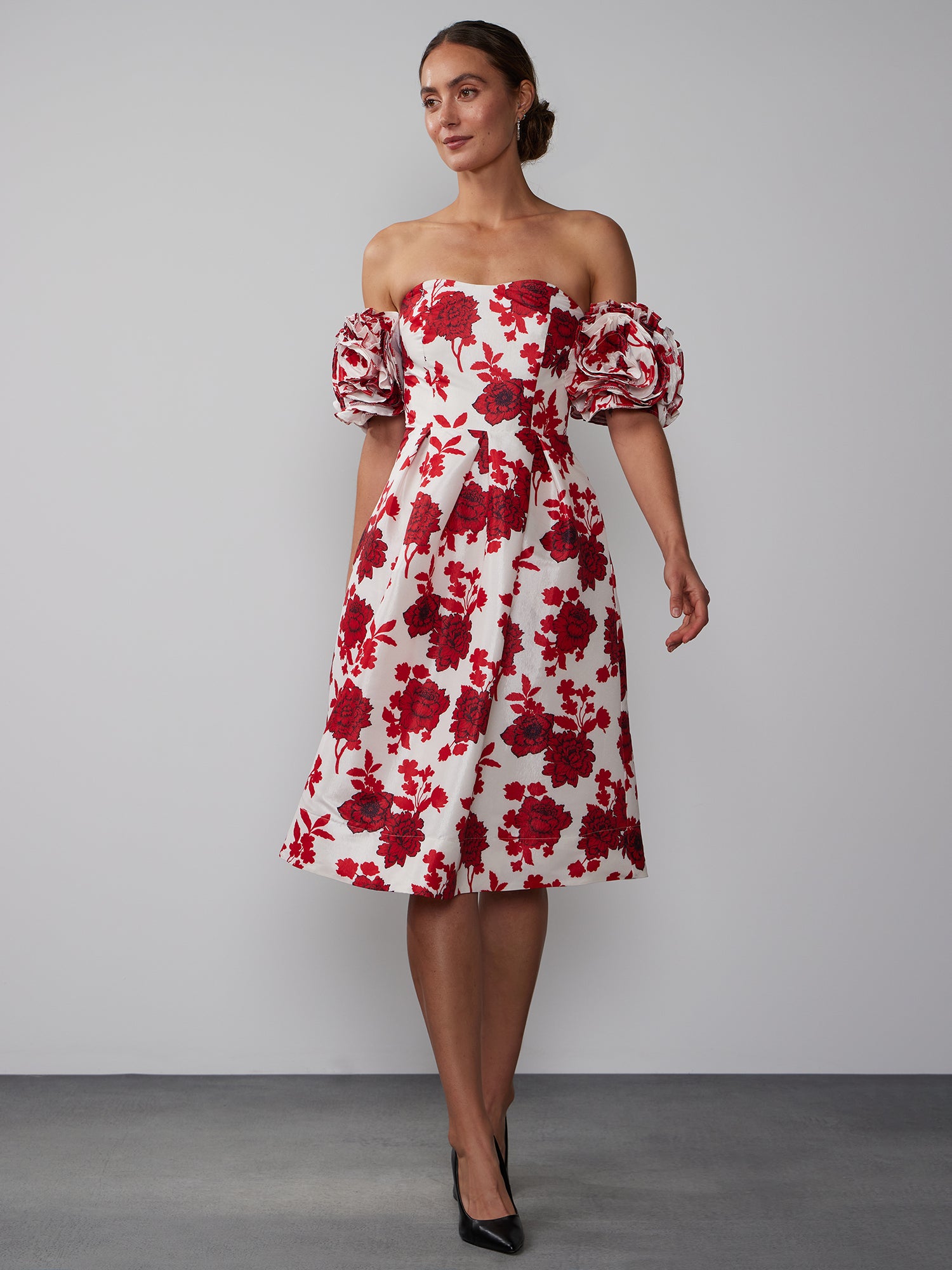 Off Shoulder Rosette Sleeve Dress New York & Company Off Shoulder Rosette Sleeve Dress New York & Company