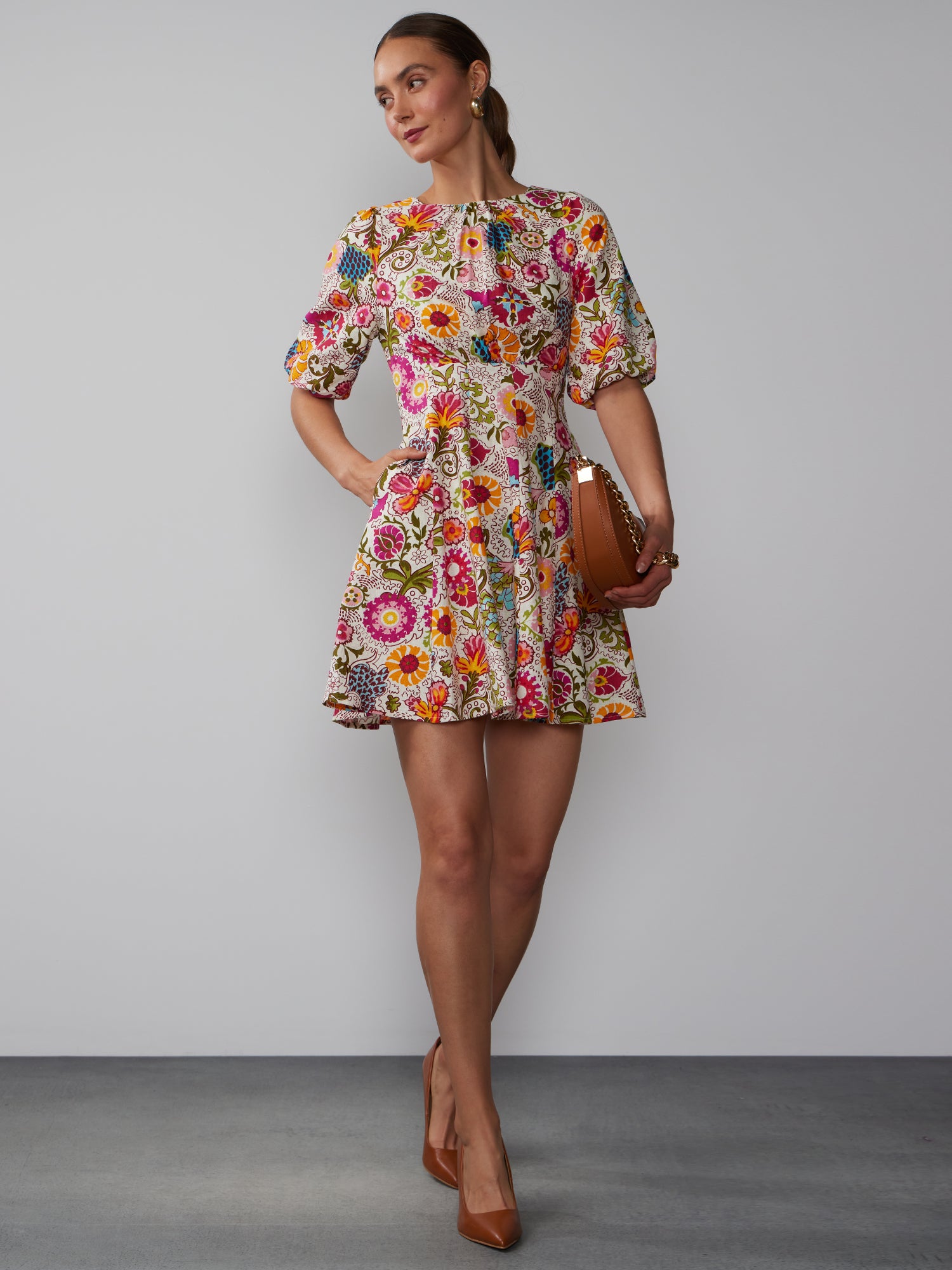 Floral Seamed Fit and Flare Dress Floral Seamed Fit and Flare Dress