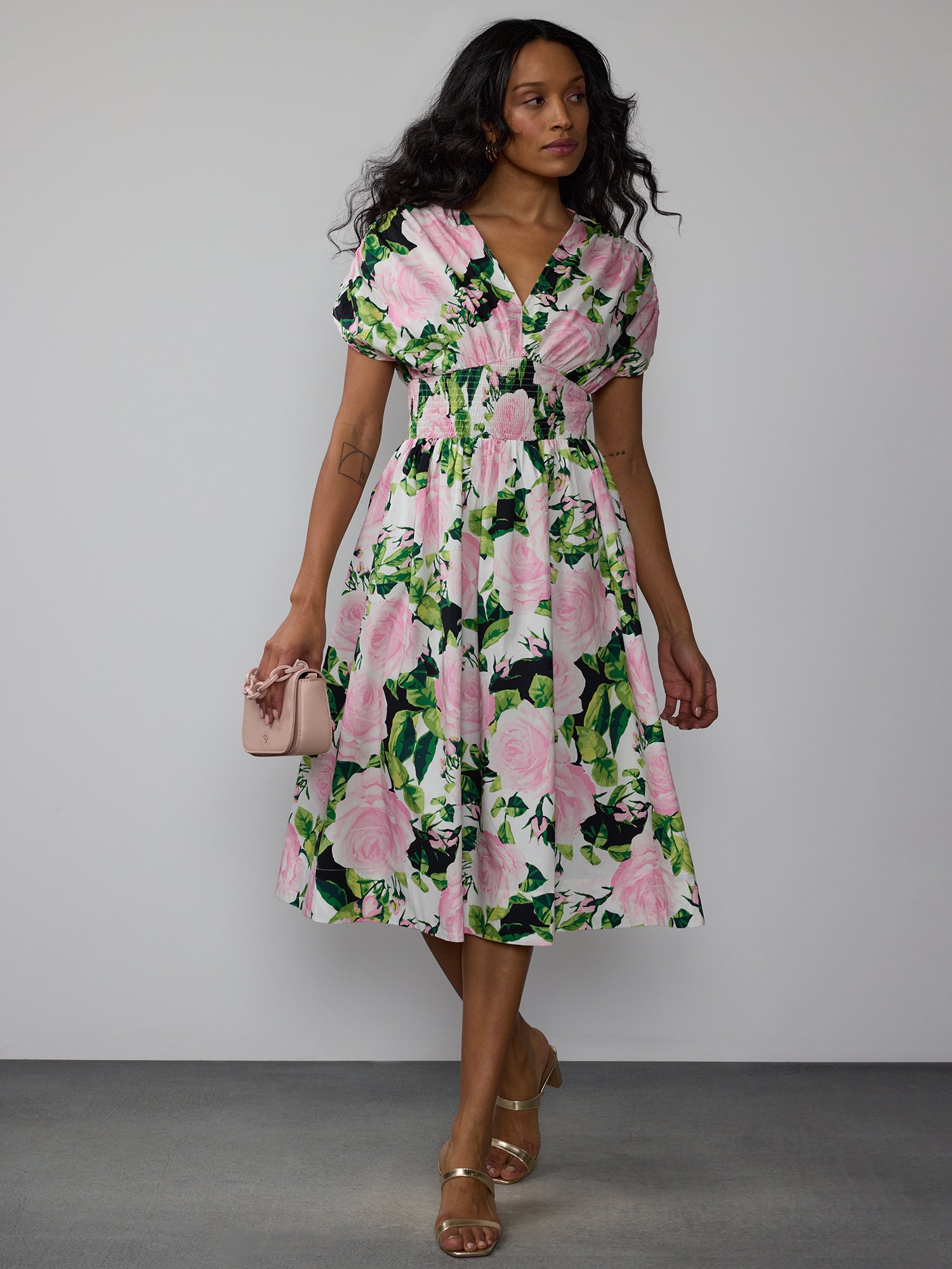floral smocked waist midi dress Floral Smocked Waist Midi Dress – New York & Company
