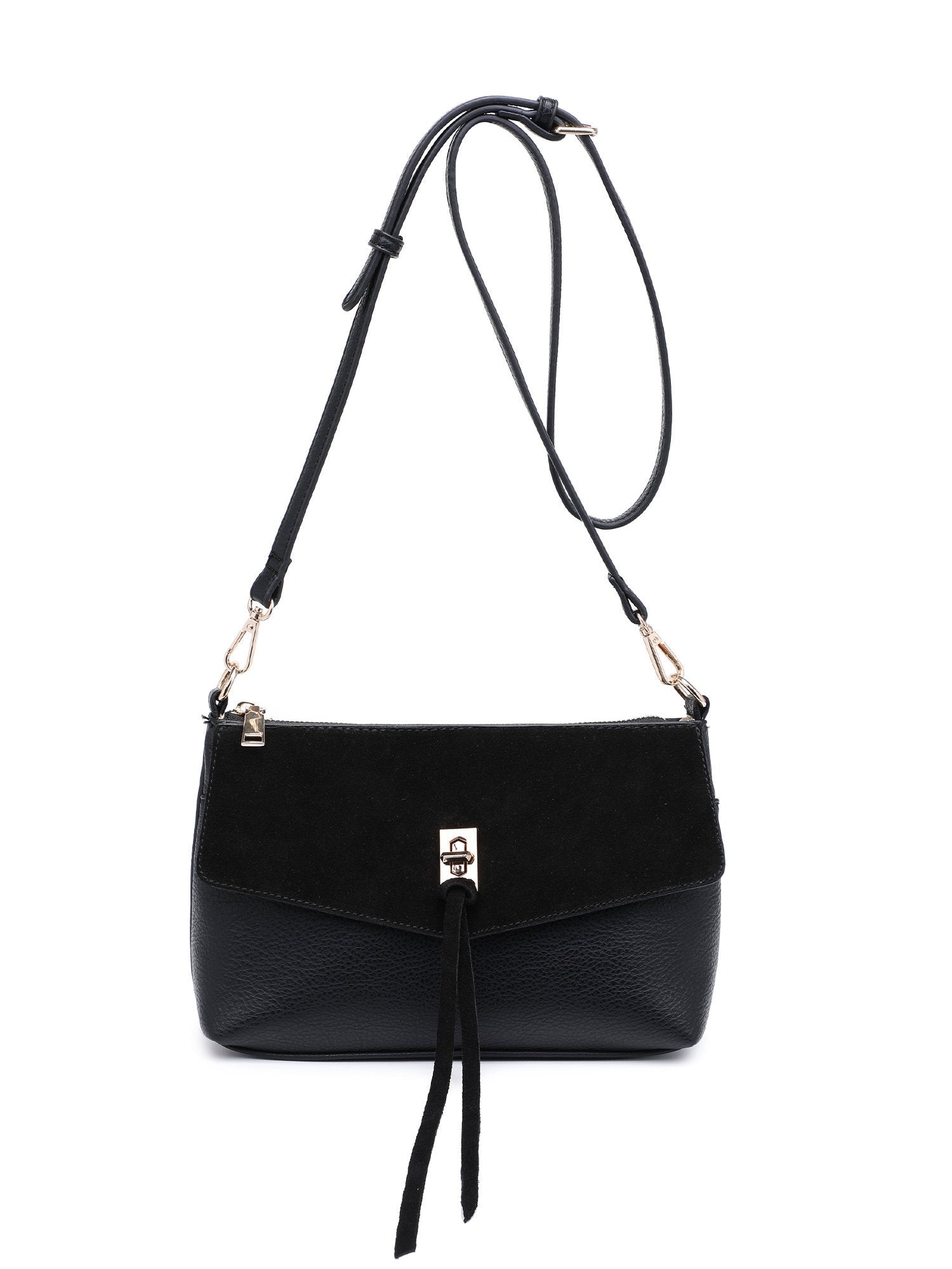Moda Luxe Suede Front Turnlock Crossbody - Brands We Love 