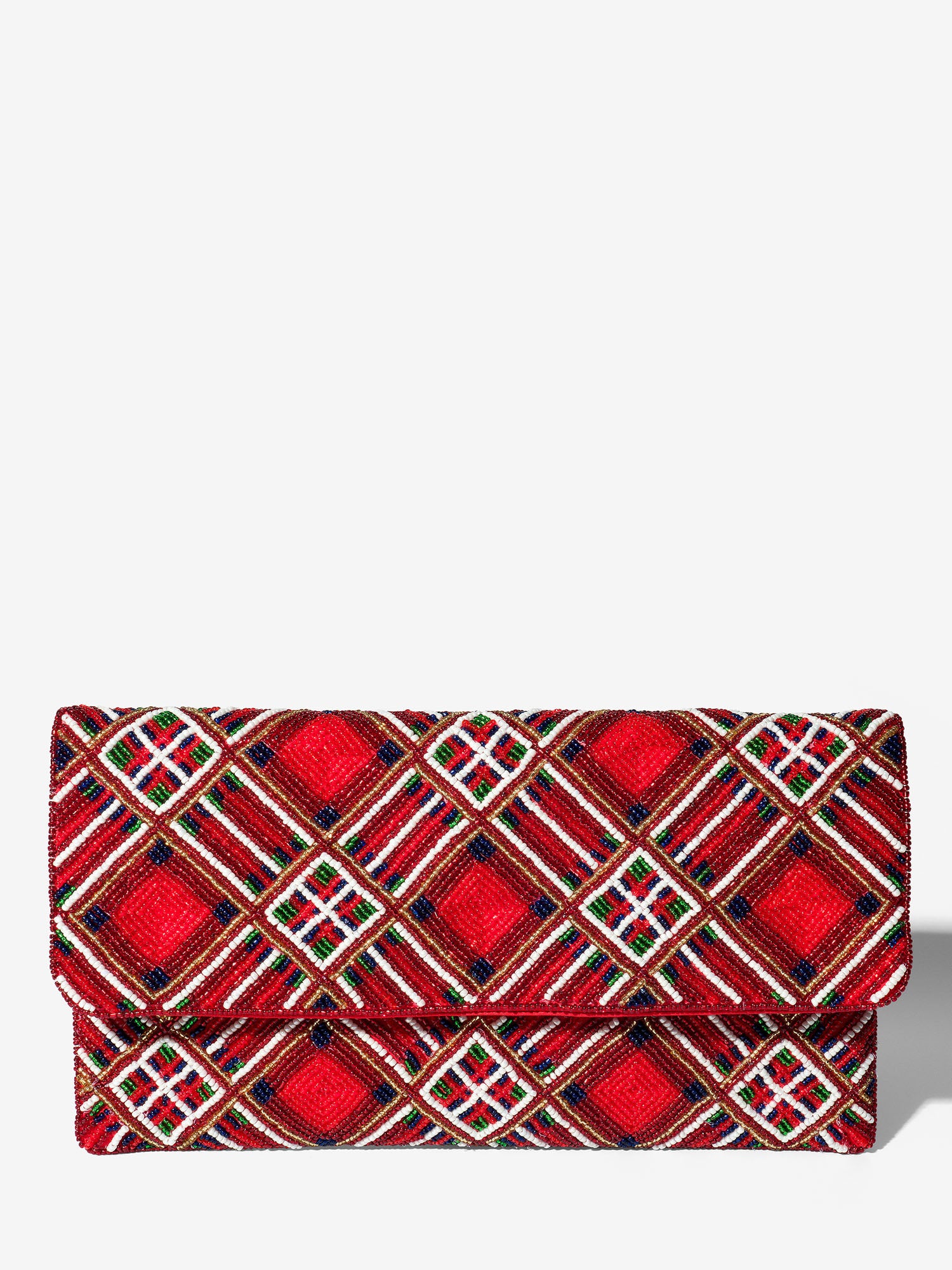 Christmas Plaid Beaded Clutch – New York & Company display picture 2