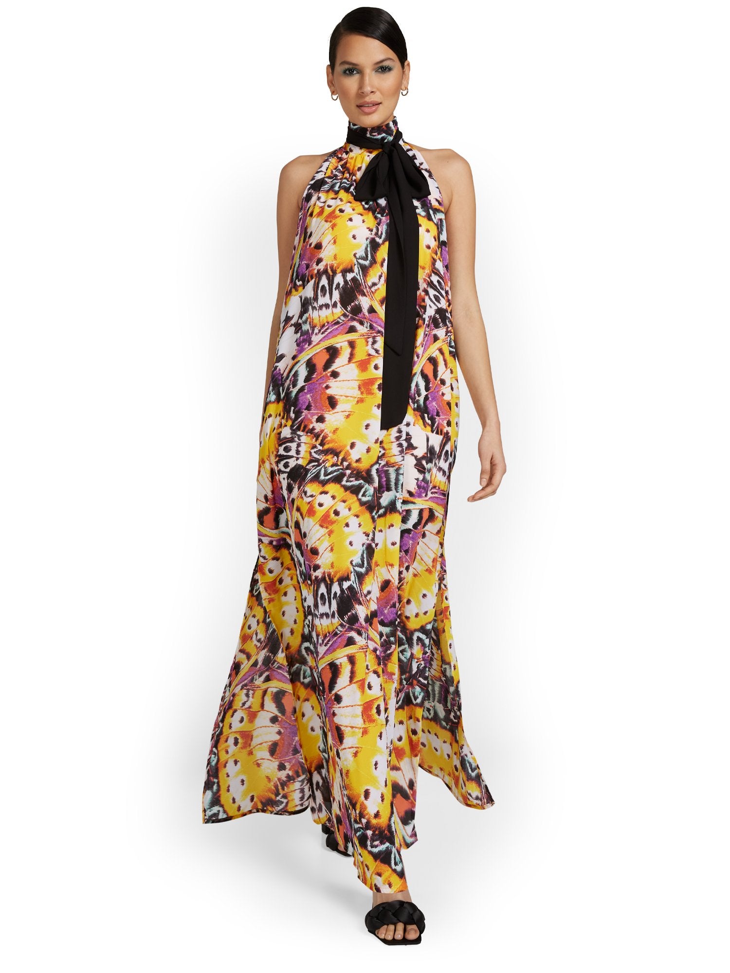 Butterfly-Print Maxi Dress