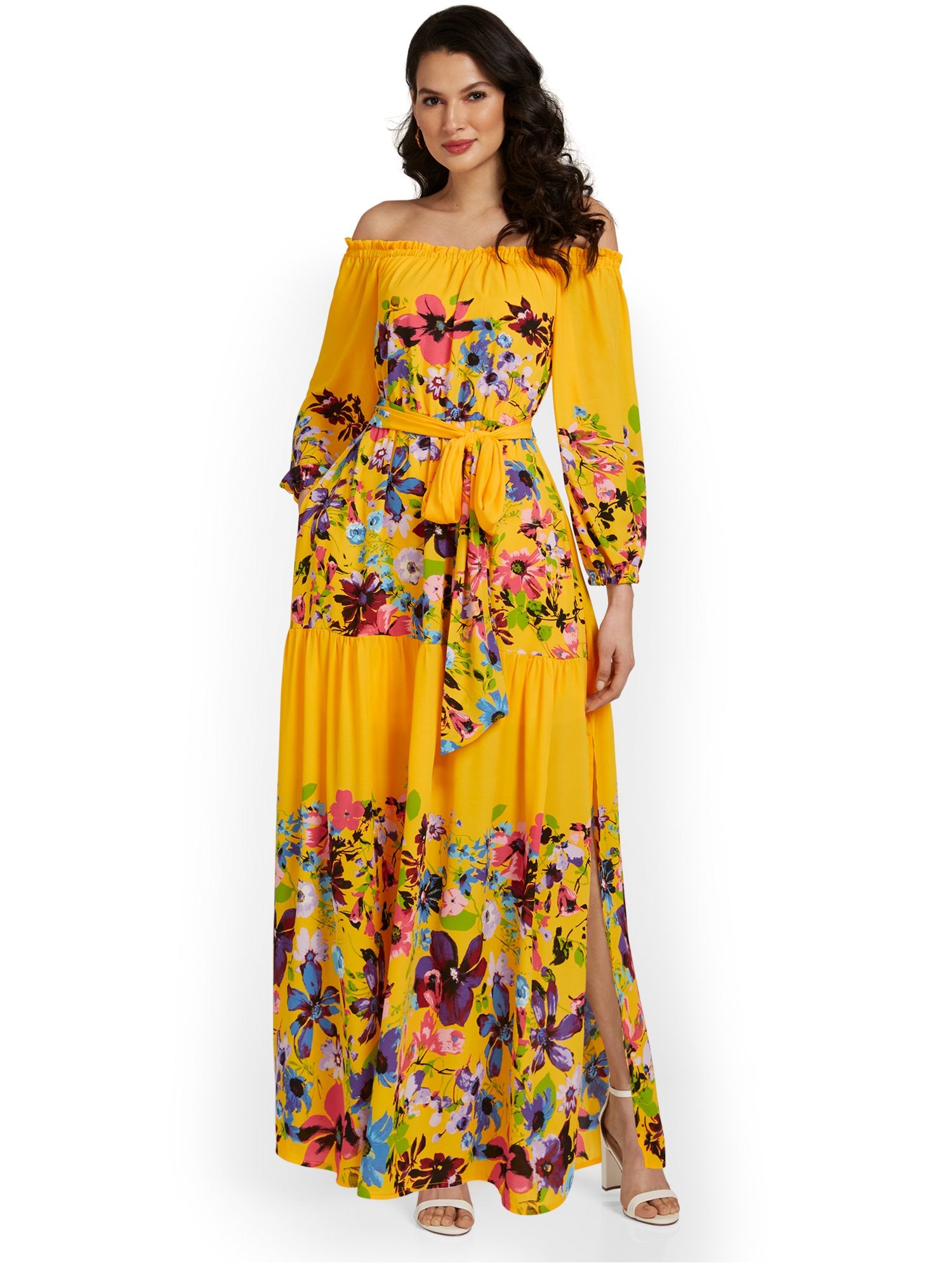 Floral-Print Off-The-Shoulder Maxi Dress Floral-Print Off-The-Shoulder Maxi Dress