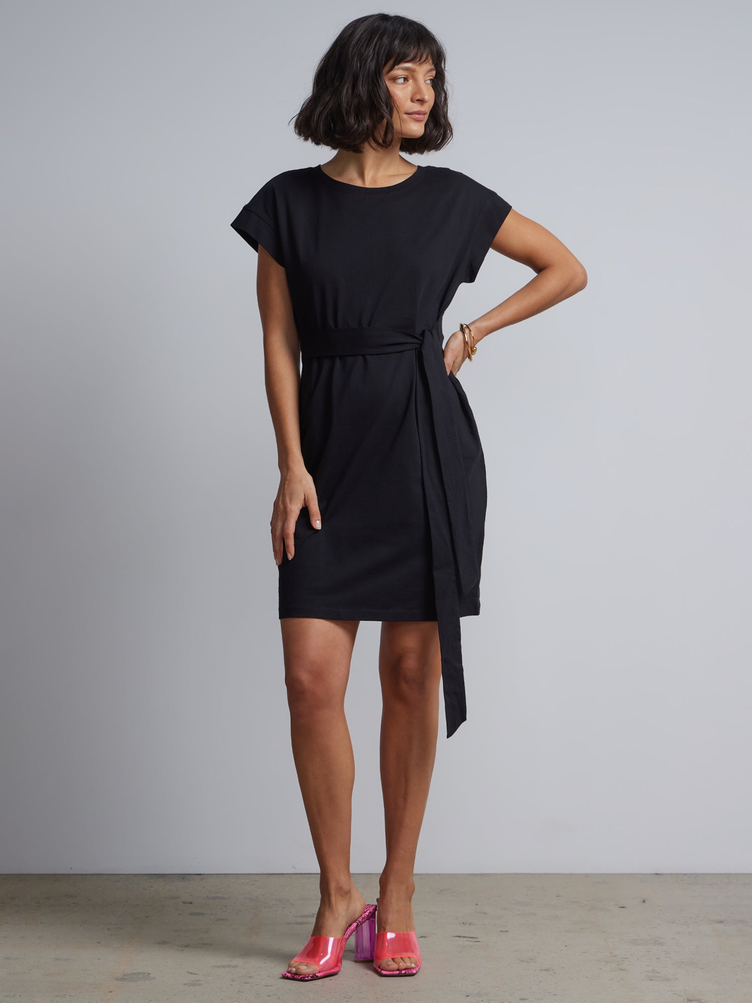 black halter dress short Open-Back Short Halter Party Dress with Back Tie– PromGirl main image 1