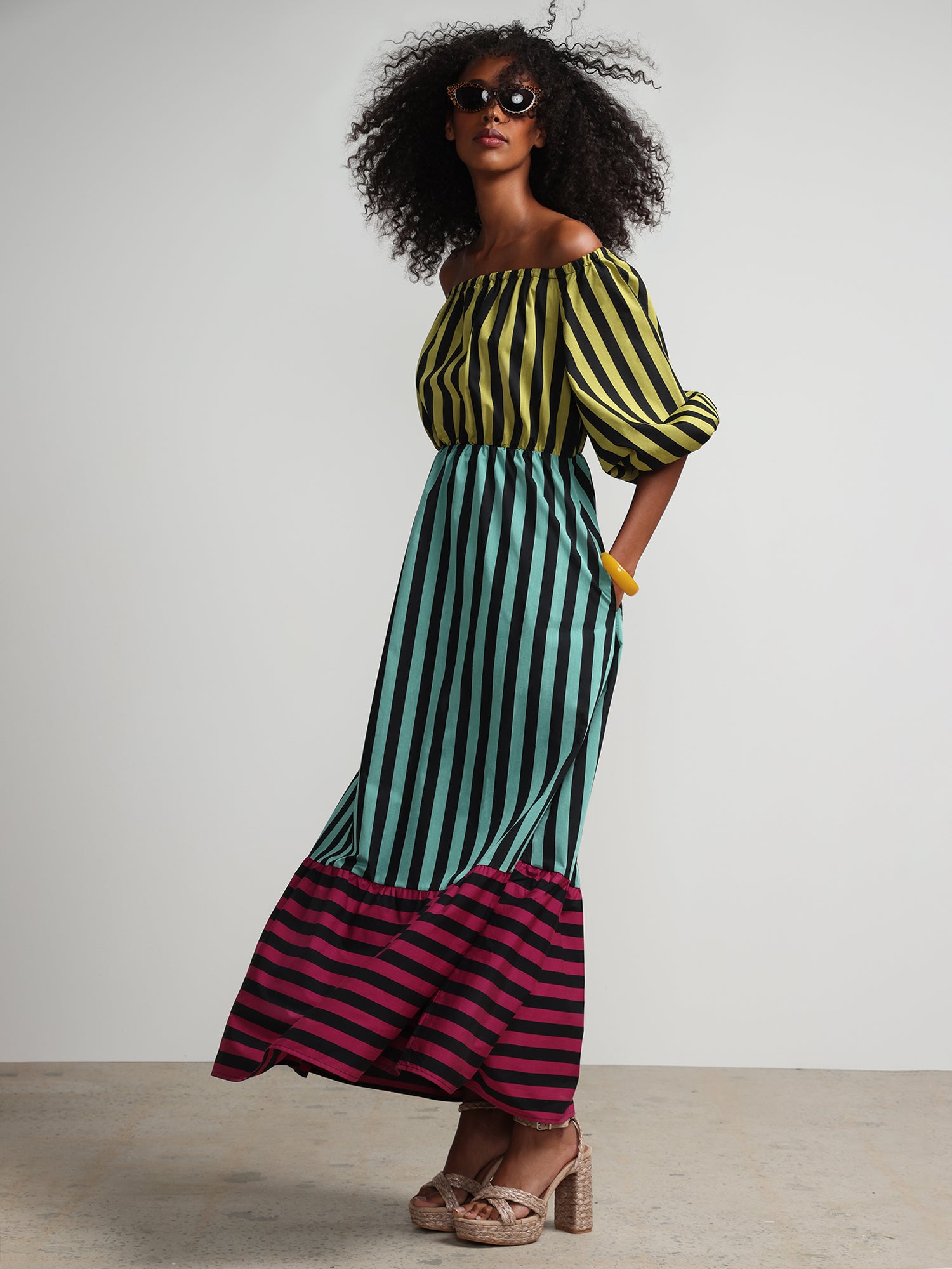 Colorblock Striped Maxi Dress New York & Company Colorblock Striped Maxi Dress New York & Company