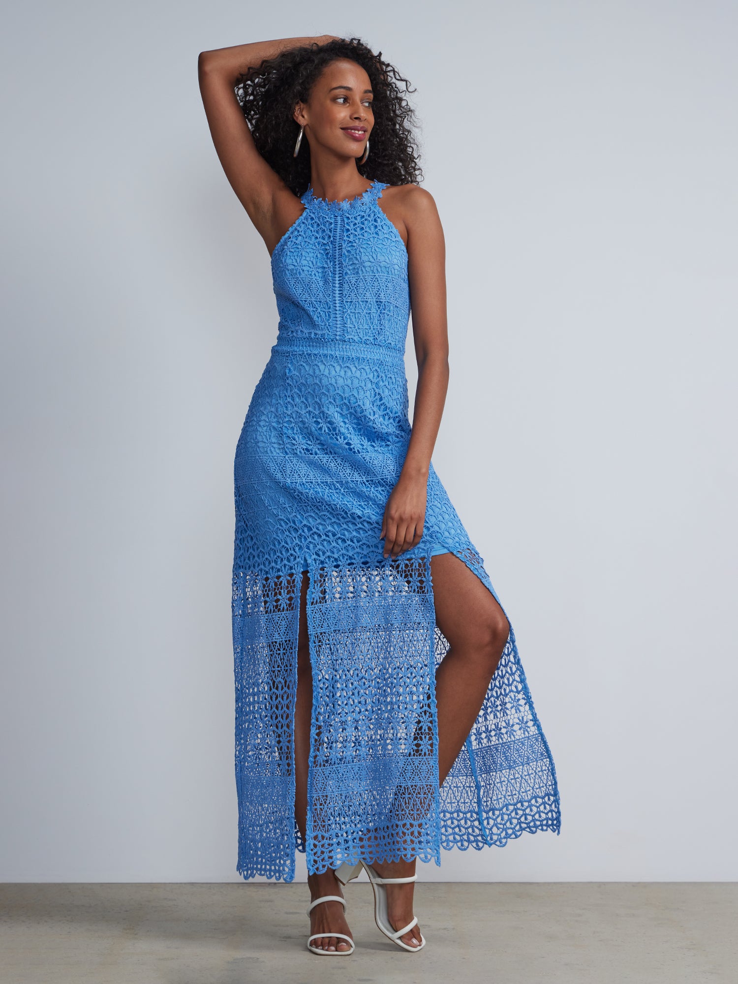 Halter Neck Crochet Maxi Dress New York & Company Halter Neck Crochet Maxi Dress New York & Company