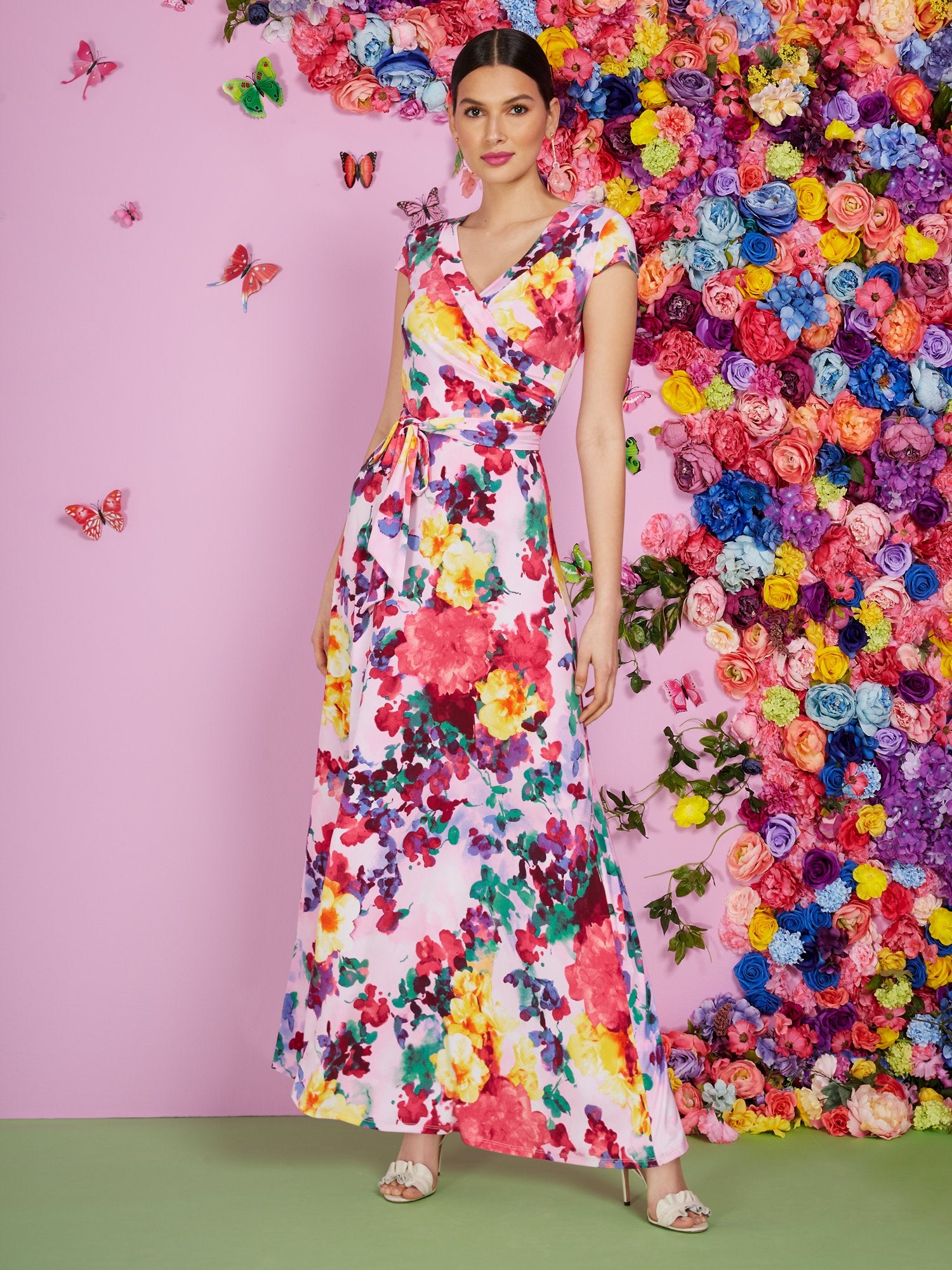 Floral-Print Wrap-Front Maxi Dress Floral-Print Wrap-Front Maxi Dress