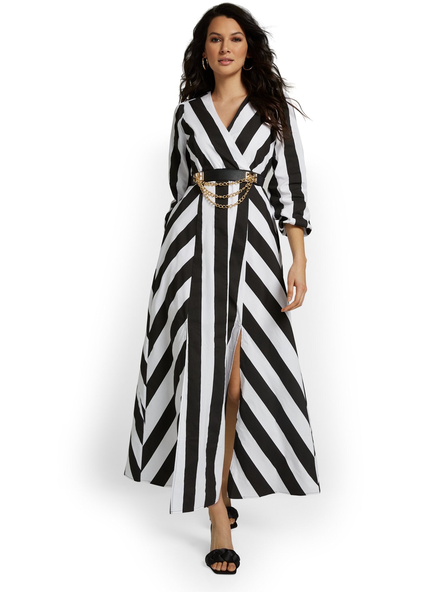 fitted lace wedding dress Trina Turk Women's Catamaran Maxi Dress in Noh Nightfall Stripe Size XXL main image 1