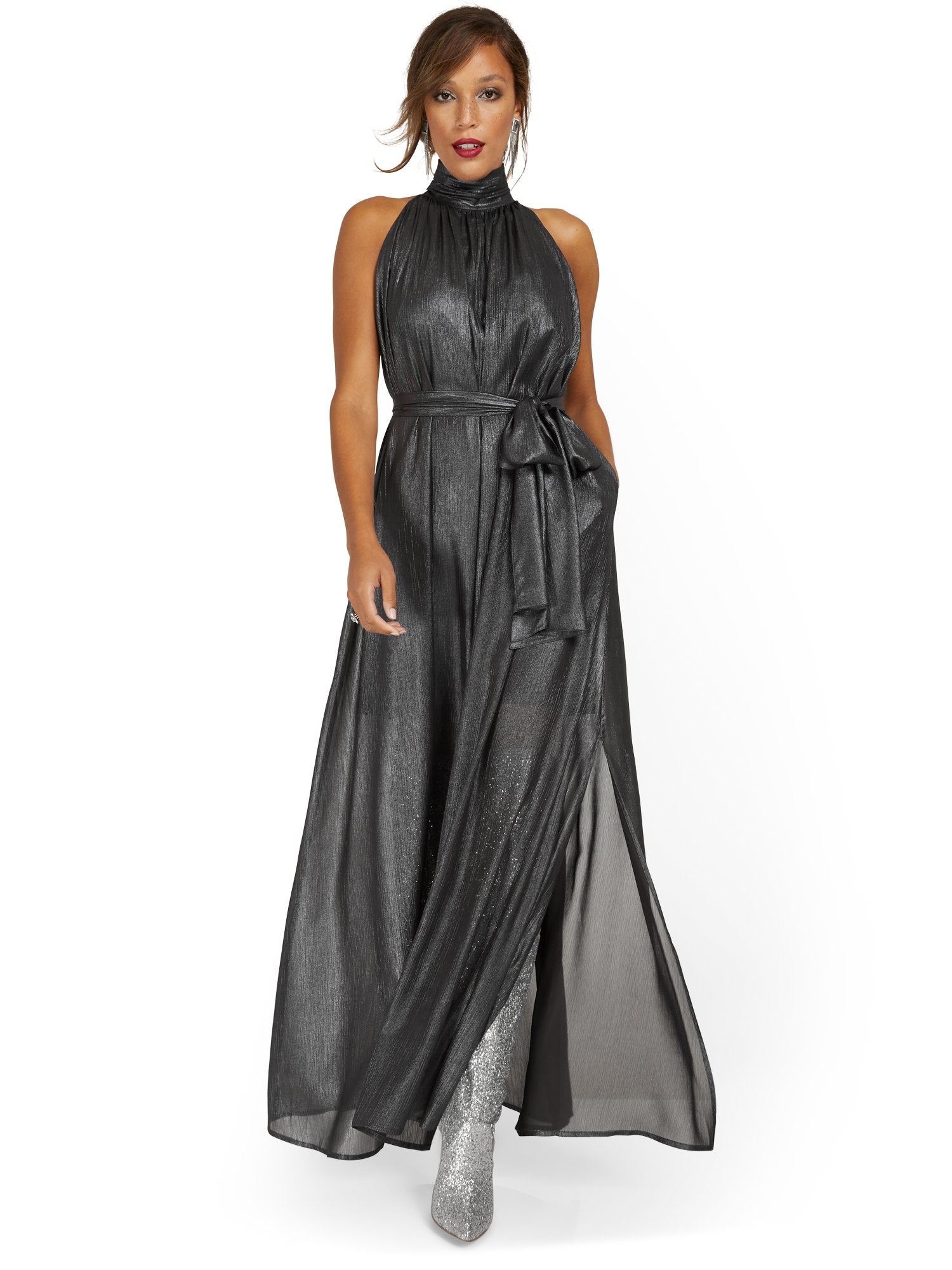 petite halter dress Petite Halter Maxi Dress – New York & Company