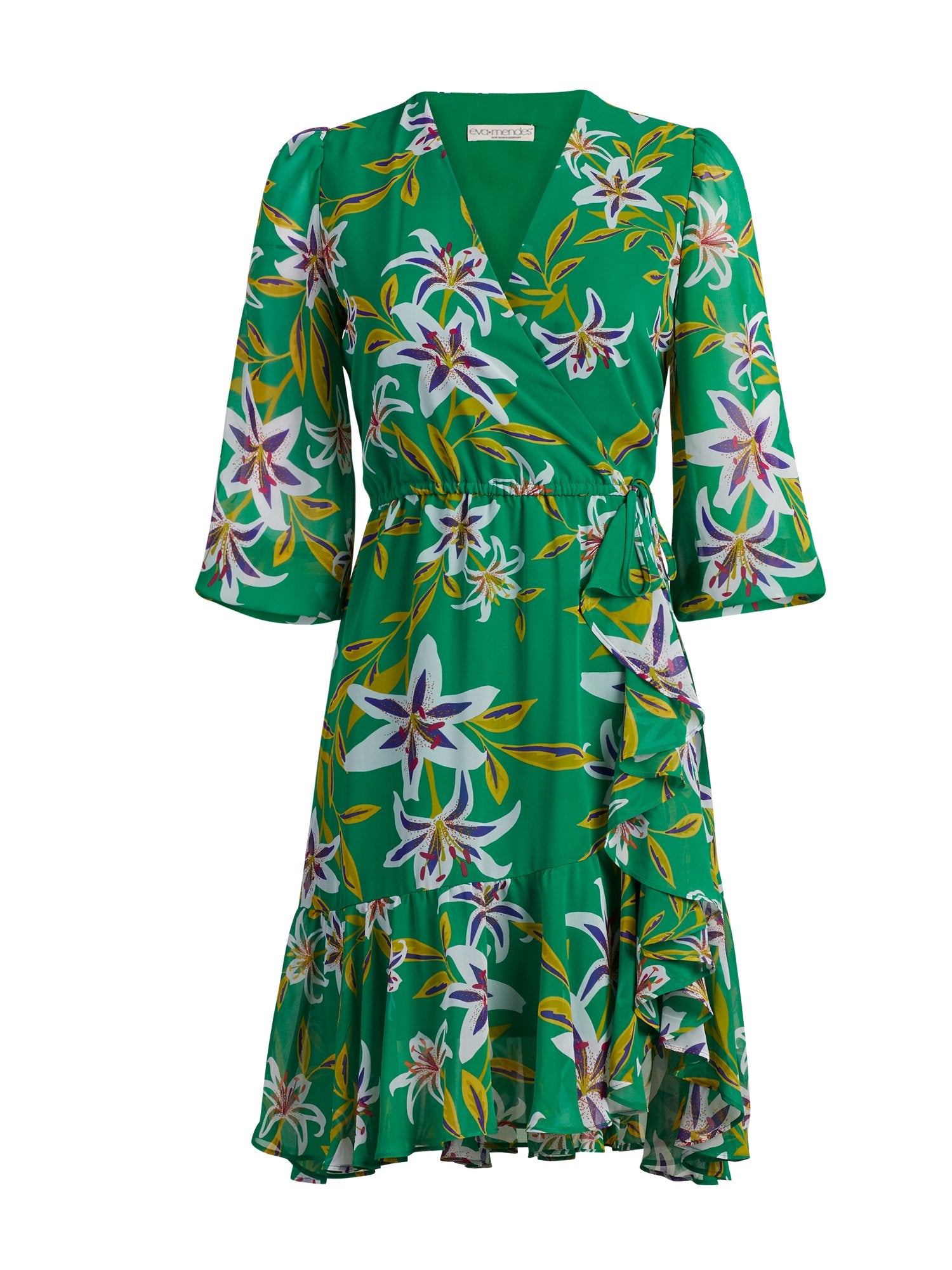 eva mendes green floral dress NWT New York & Company LARGE Eva Mendes Green