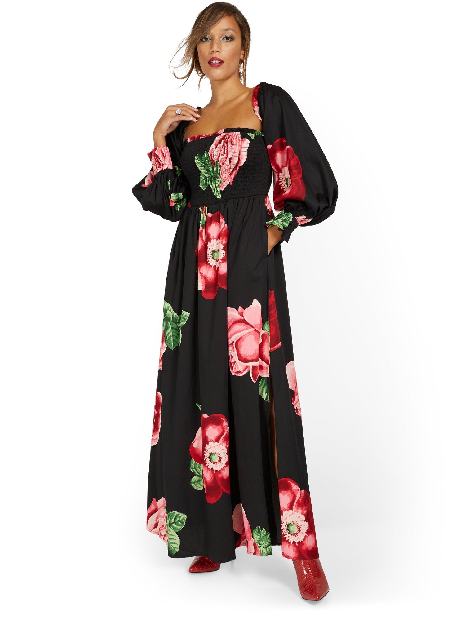 Floral-Print Maxi Dress – New York & Company