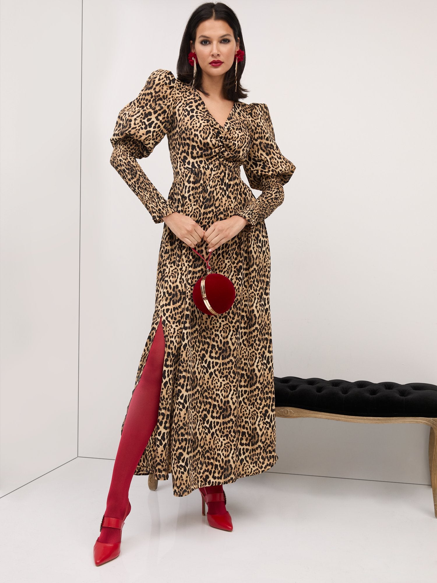 Leopard-Print Drama Maxi Dress – New York & Company