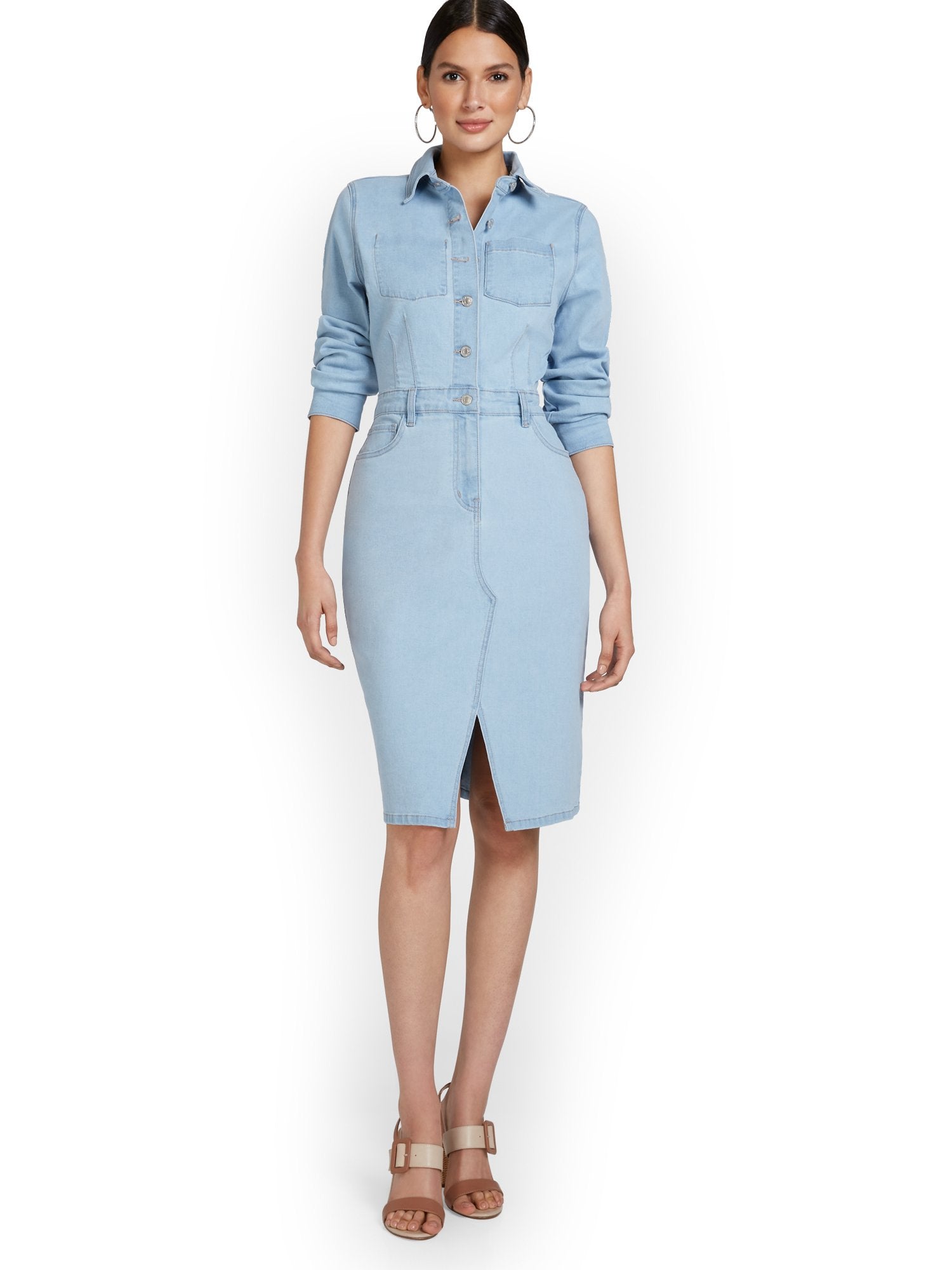 Light Wash Denim Dress New York & Company Light Wash Denim Dress New York & Company