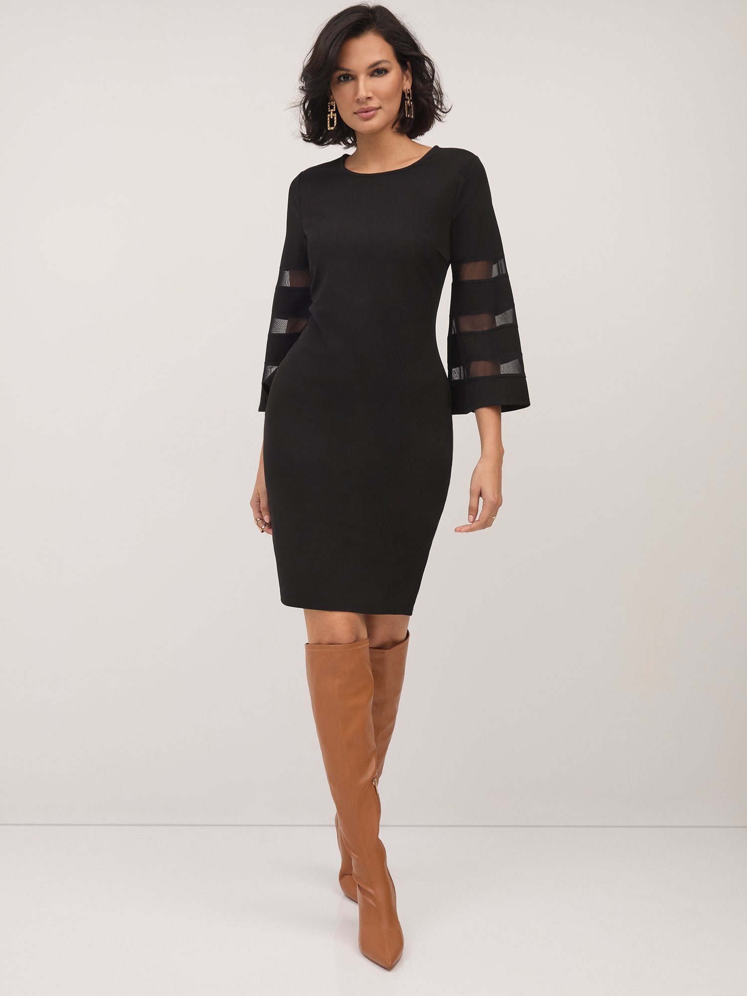 mesh inset dress Mesh-Inset Sheath Dress