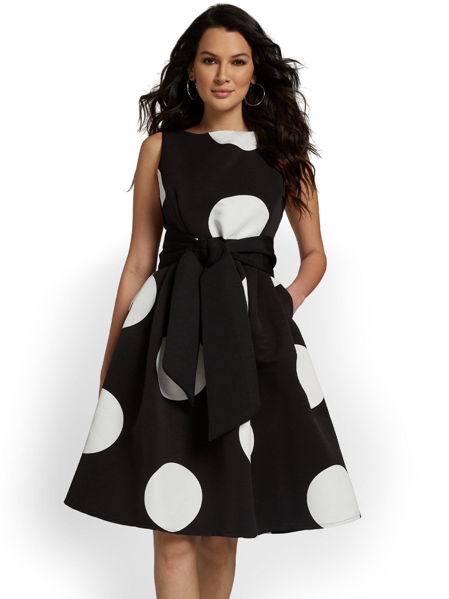 Polka-Dot Flare Dress New York & Company Polka-Dot Flare Dress New York & Company
